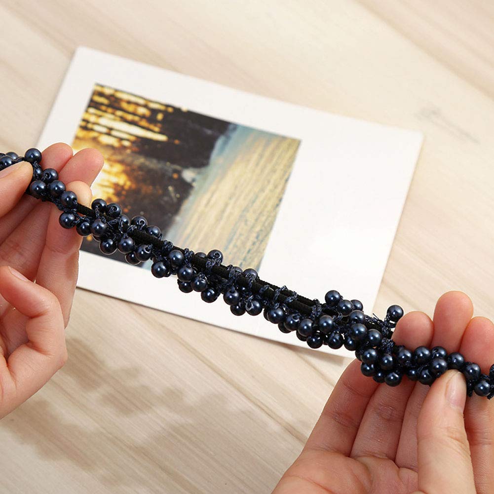 6 Pack Fashion Pearl Elastic Hair Ties - Women's Beaded Hair Bands, Ponytail Holders & Scrunchie Hair Accessories (Random Colors) for Work, Party & Everyday Styling