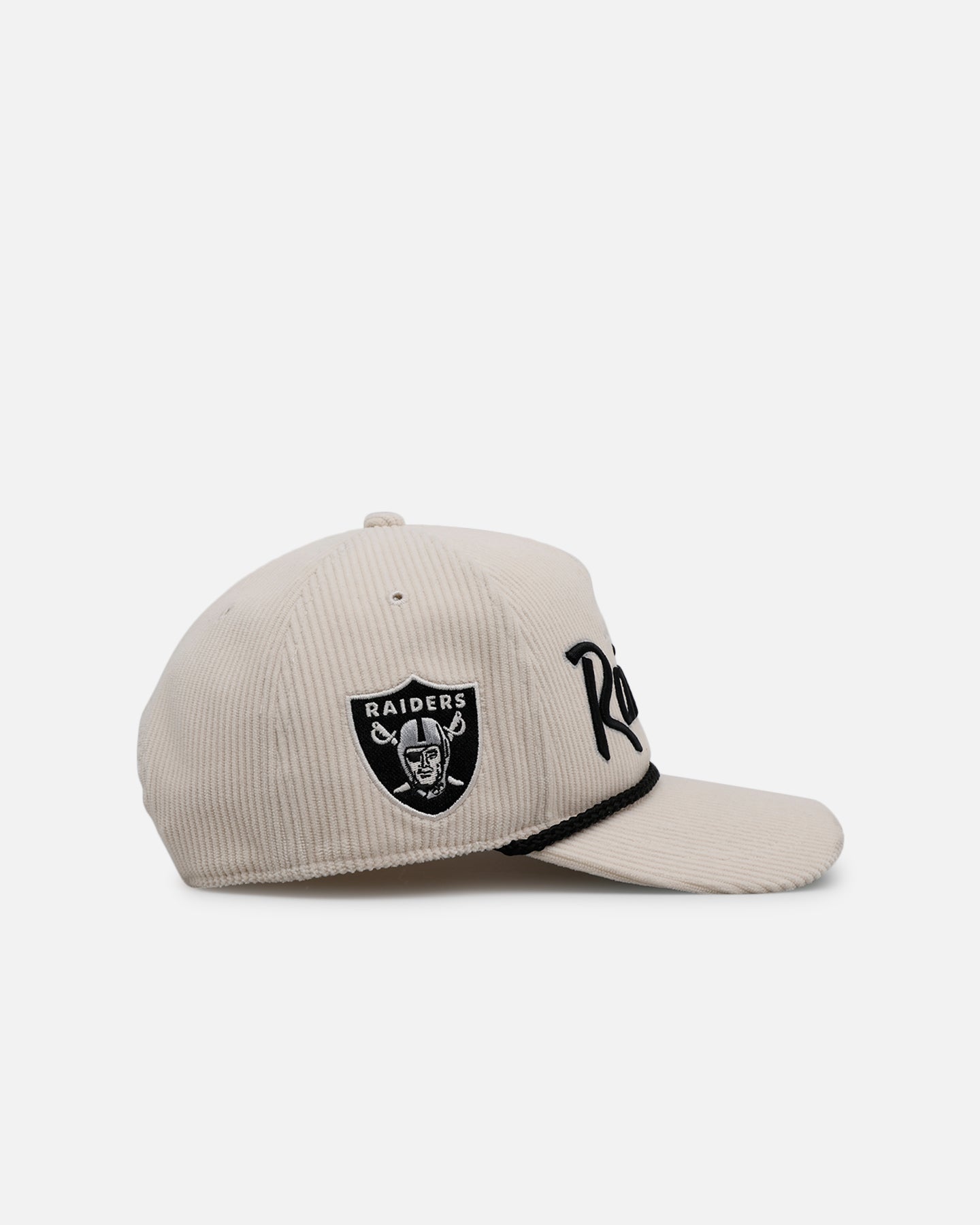 47 Brand Las Vegas Raiders 'Natural Script' Premium Corduroy Snapback Hat - Official NFL Licensed Adjustable Cap for Men & Women - Perfect for Game Day, Sports Events & Casual Wear