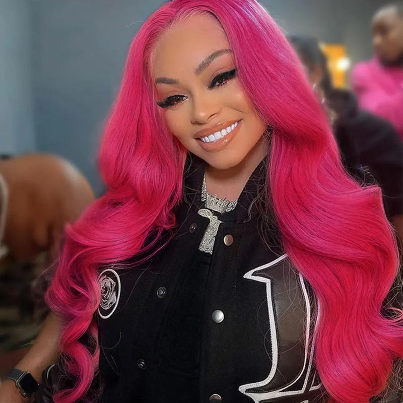 Eullair Rose Pink Body Wave Lace Front Wig - 100% Human Hair with Baby Hair for Black Women | Natural Look for Daily Wear, Parties & Special Occasions