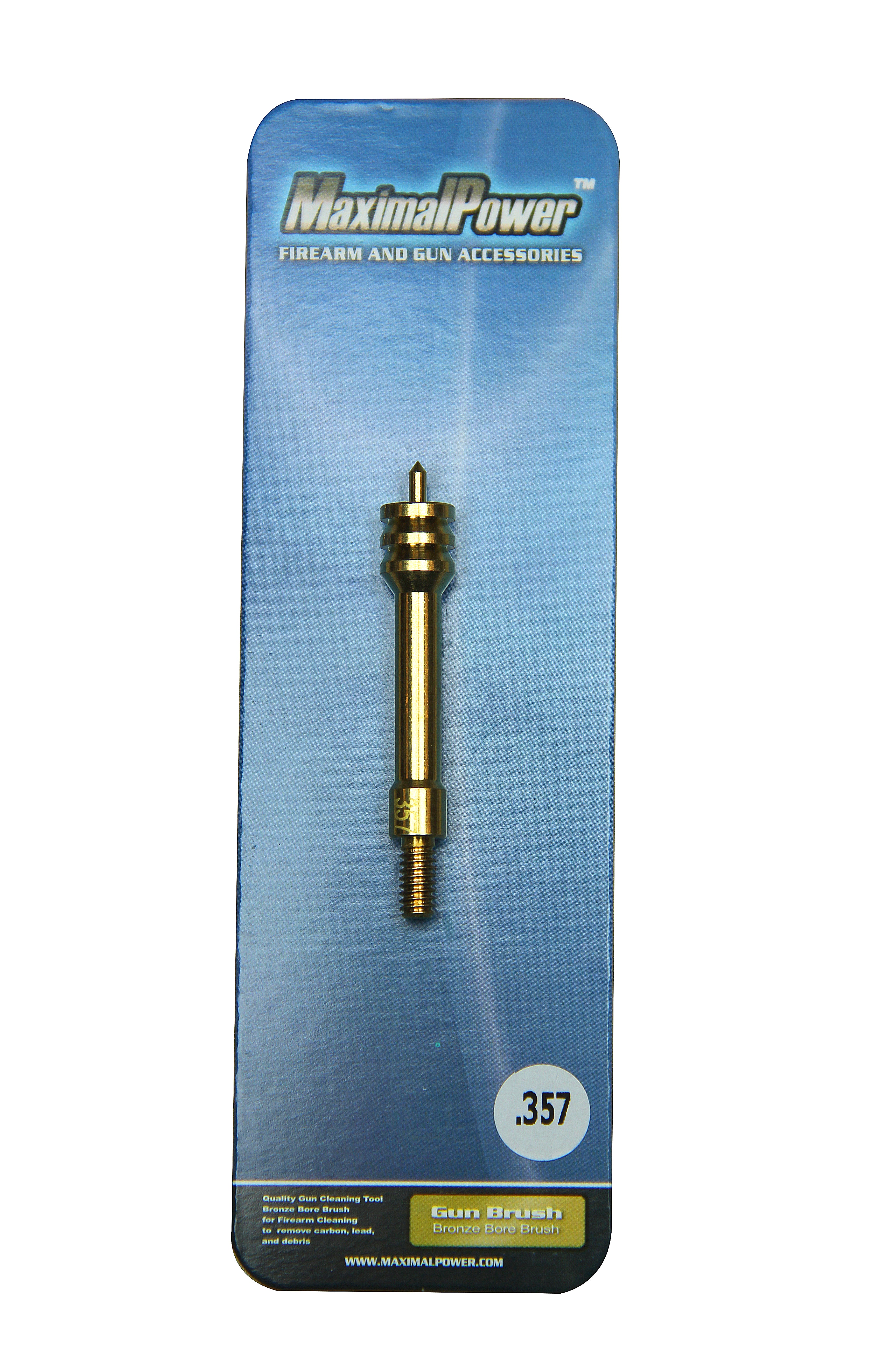 MaximalPower™ .357 Caliber Gun Cleaning Jag - 8-32 Threaded Brass Brush (6460-357) for Pistol & Revolver Maintenance | Perfect for Range Days & Firearm Care
