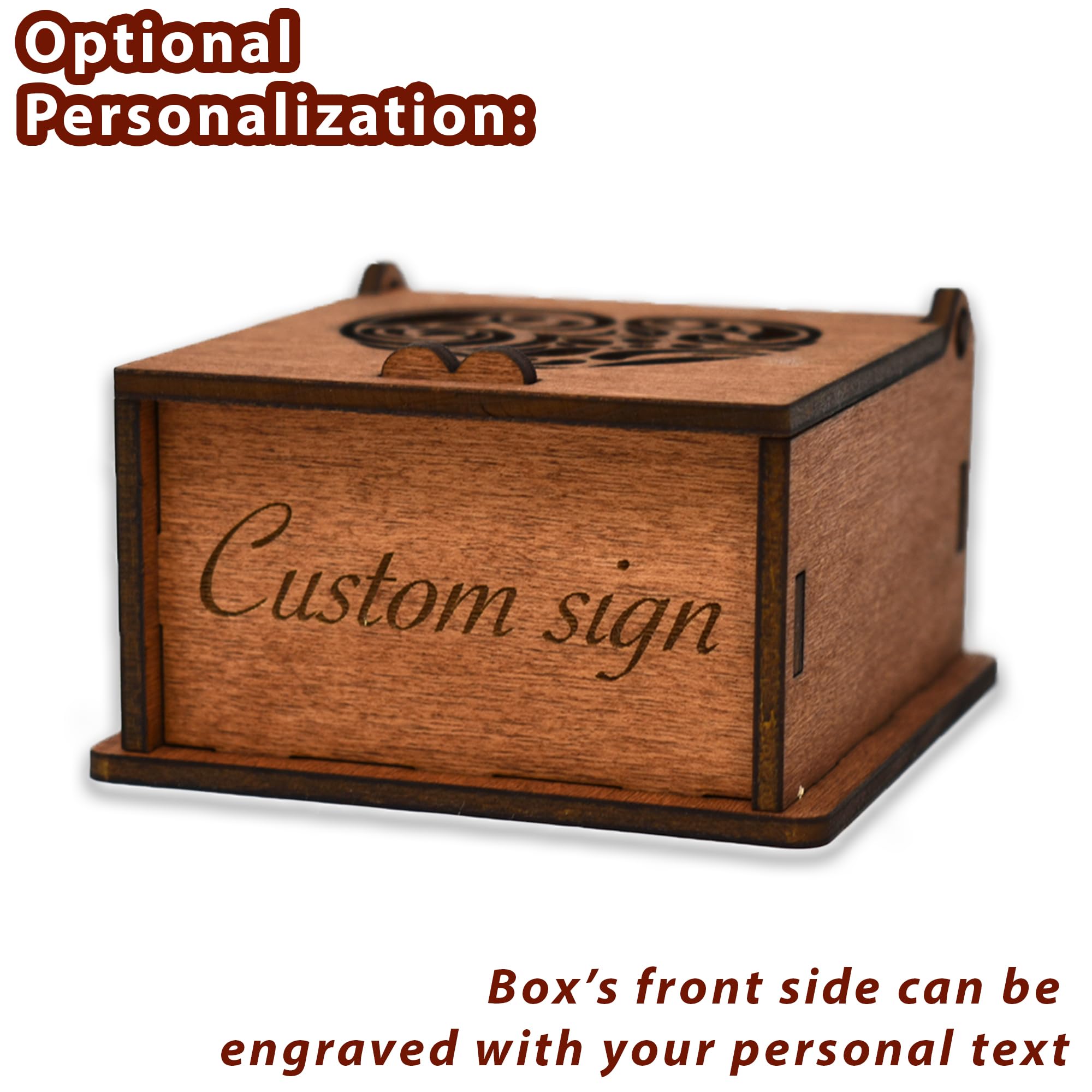 Personalized Wooden Keepsake Box with Hinged Lid - Custom Engraved Gift Box for Wedding, Anniversary & Christmas - Small Walnut Memory Box for Jewelry, Love Notes & Special Moments