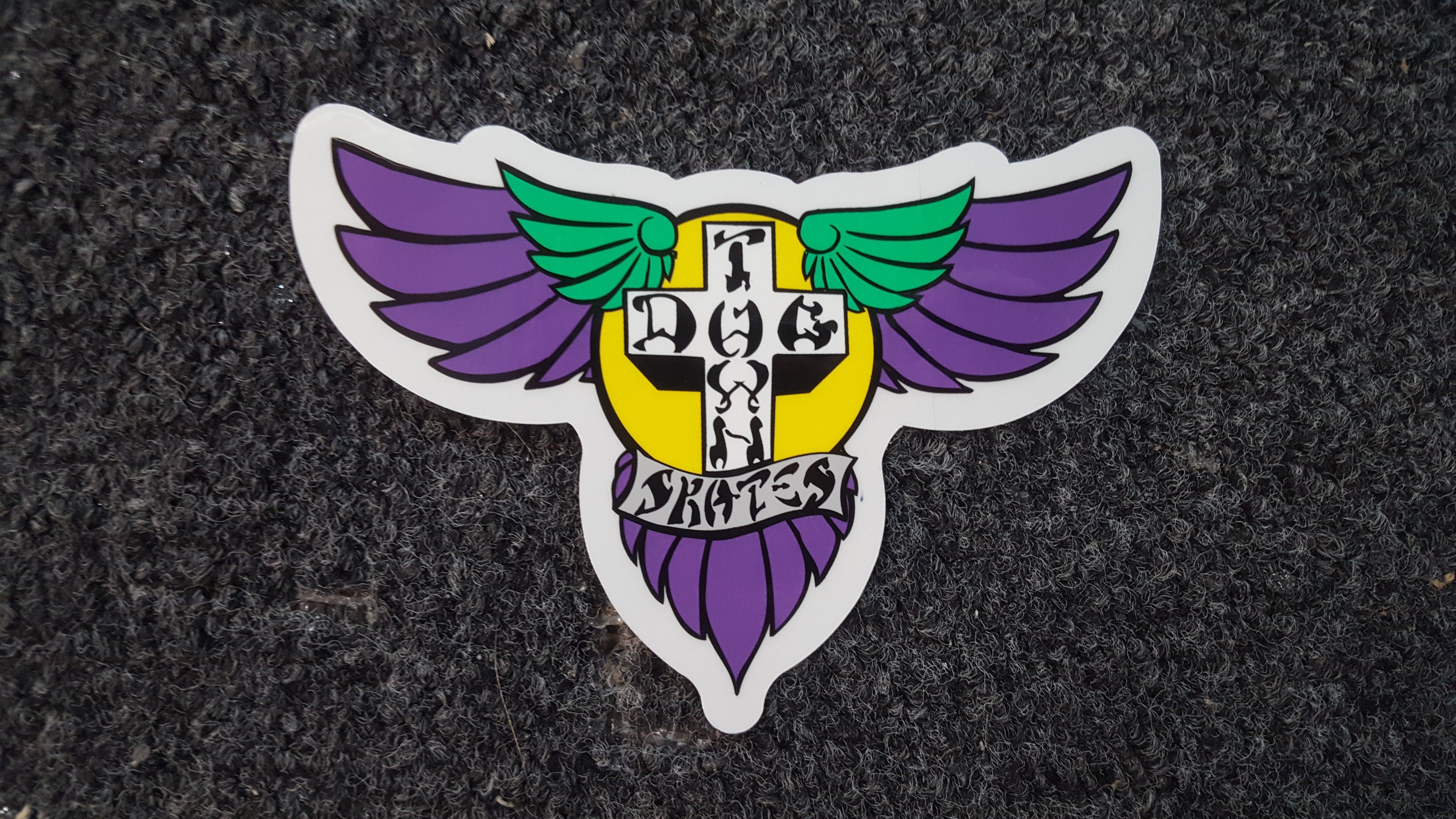 Dogtown WINGS Sticker - Purple (5 Pack) - Perfect for Skateboards, Laptops & Water Bottles