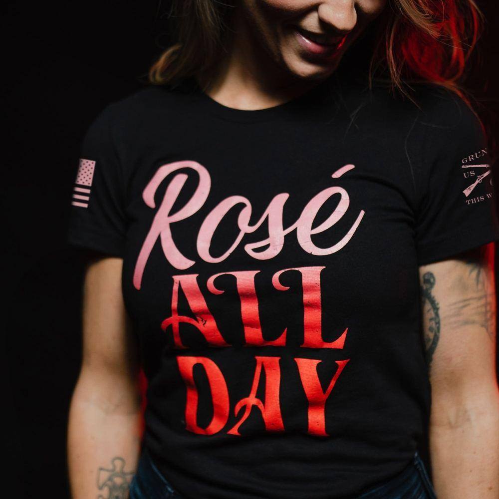 Women's Slim Fit Rosé All Day T-Shirt - Black | Casual Wear, Lounge & Everyday Outfits