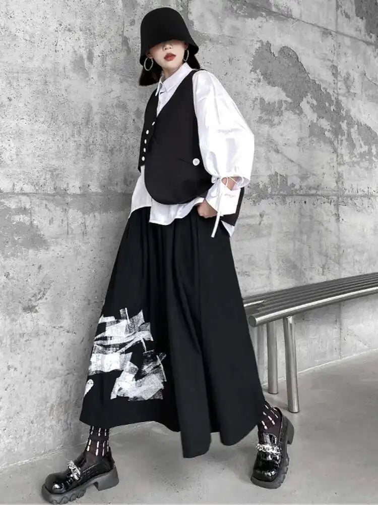Women's Big Size Vest Shirt & Wide Leg Pants 3-Piece Suit Set - Lapel Long Sleeve Fashion Outfit for Spring Autumn 2025 (Style 1DH5373) | Office Wear, Business Attire & Formal Occasions