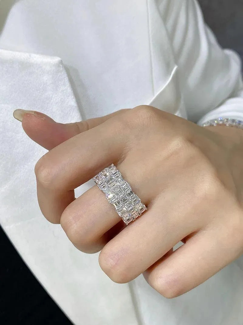 18K White Gold Diamond Ring for Women - 3.57 Carat Natural Diamond Engagement Ring, Luxury Wedding Band, Custom Jewelry | Perfect for Proposals, Anniversaries & Special Occasions
