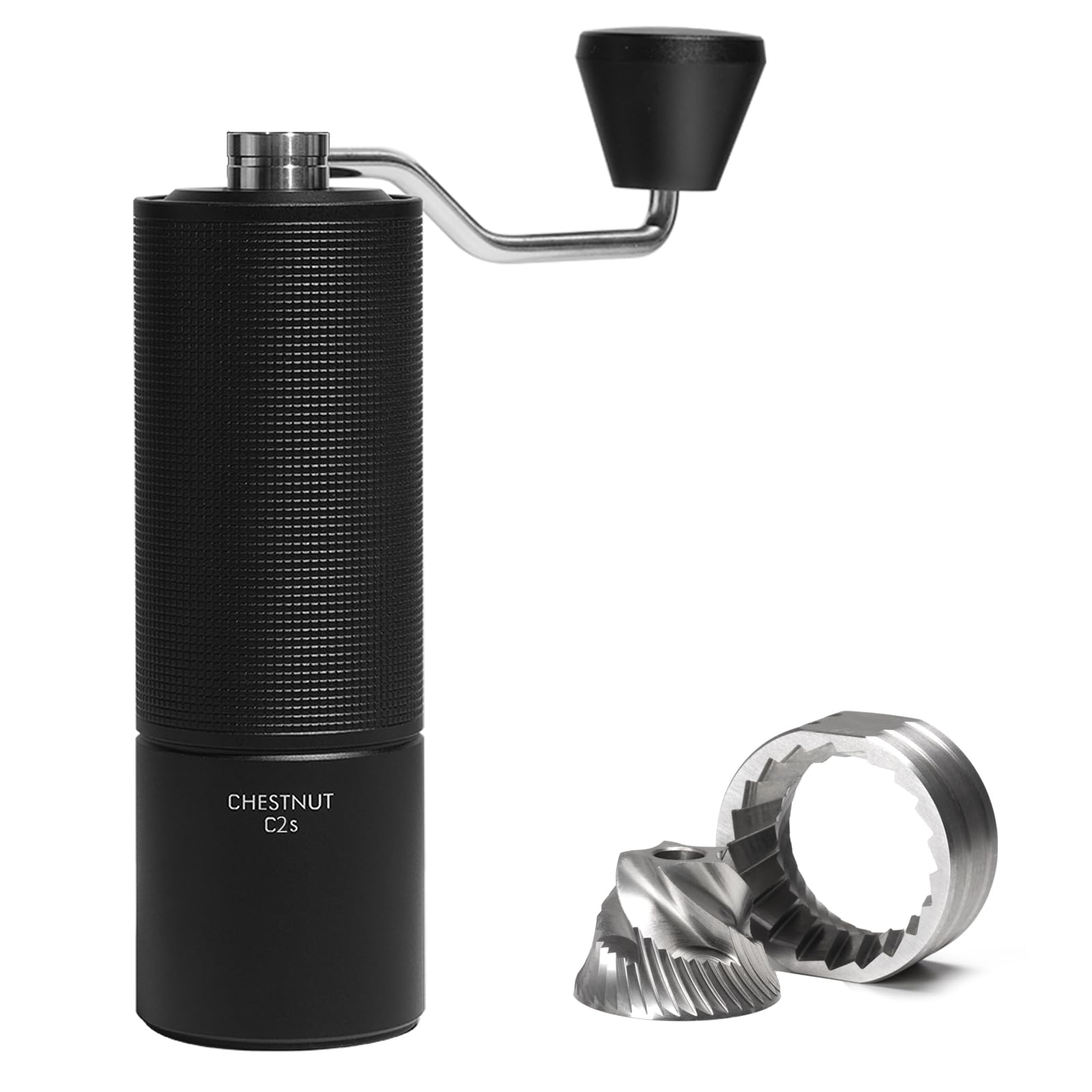 TIMEMORE C2S Manual Coffee Grinder - Stainless Steel Conical Burr Mill with Adjustable Settings (20g Capacity) for Pour Over, Mocha & Espresso | Perfect for Travel, Camping, Home & Office Use | Durable Black Hand Grinder
