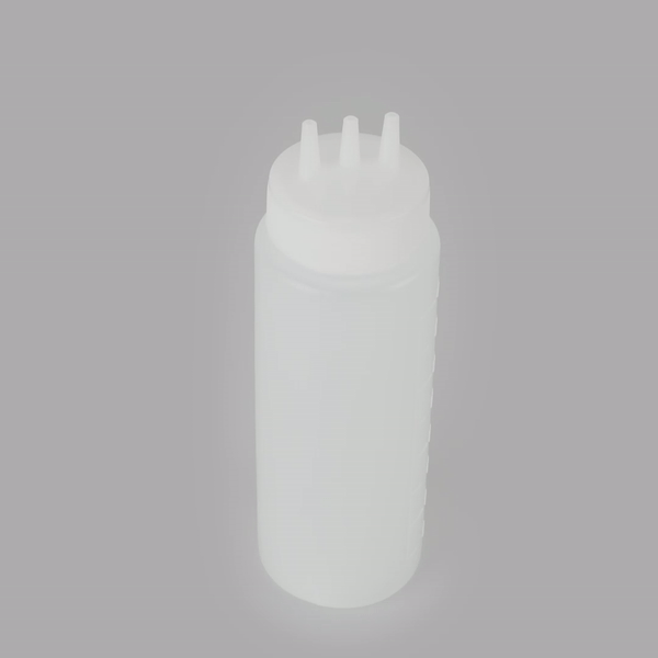 16 oz Clear Plastic All Purpose Squeeze Bottle with Triple Dispersion Tip - 2.5