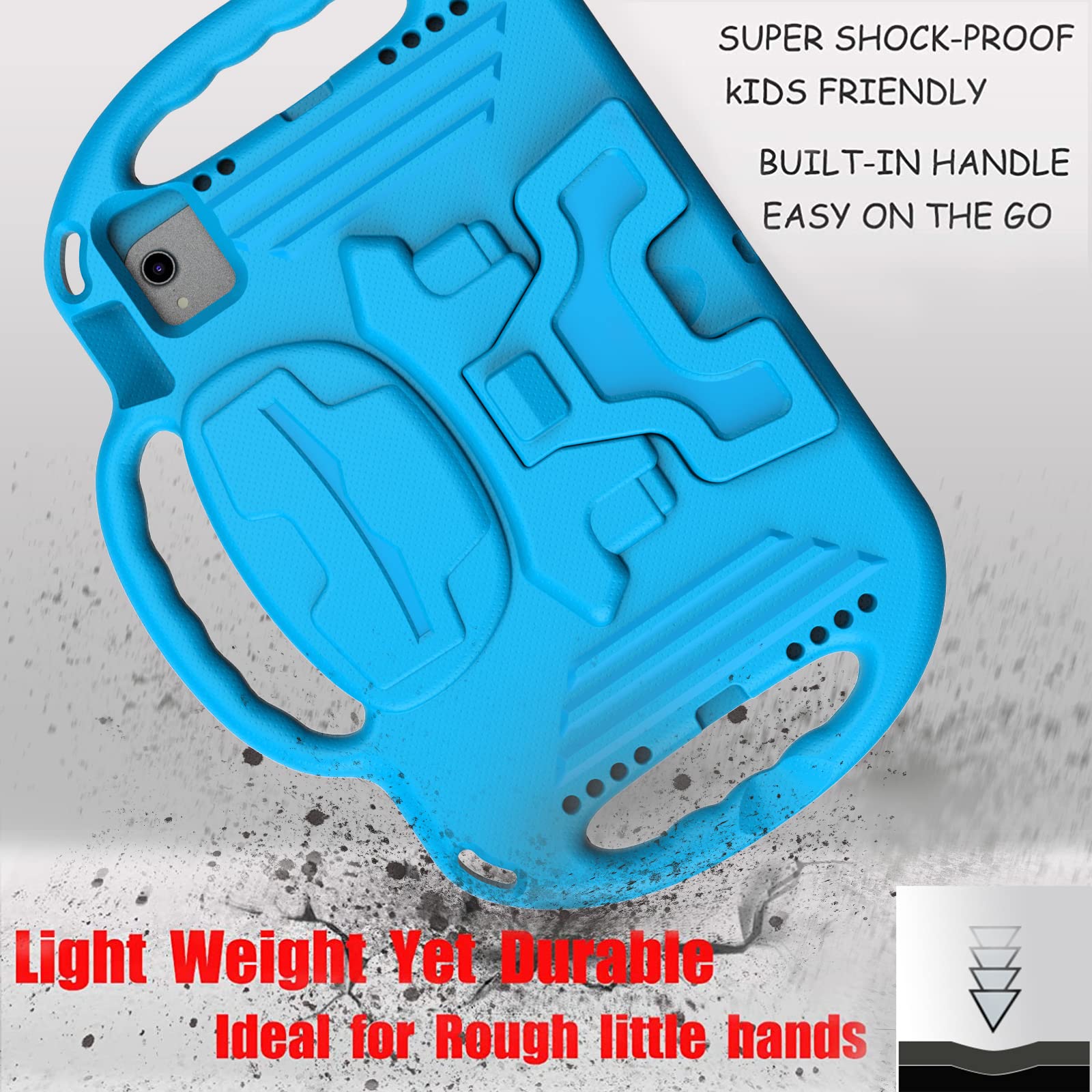 LTROP Shockproof Kids Case for iPad Air 6th Gen (11-inch 2024) & iPad Air 5th/4th Gen & iPad Pro 11 - Durable Protective Cover with Adjustable Shoulder Strap, Handle & Stand for 10.9-11 inch Tablets - Perfect for School, Travel & Home Use - Blue
