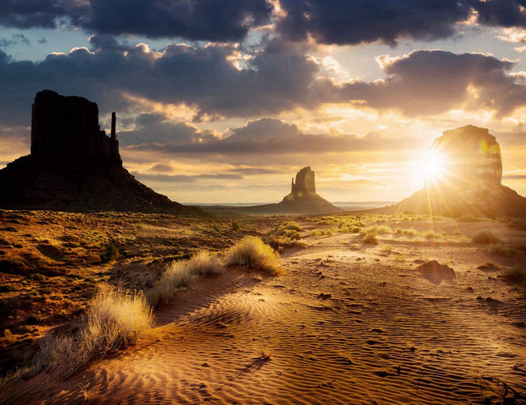 5D Diamond Painting Kit - Red Sunset at The Sisters Monument Valley USA, 12x16 Inch Full Drill DIY Art Craft, Home Wall Decor, Cross Stitch Gift for Adults (Perfect for Relaxation, Stress Relief & Creative Home Decoration)