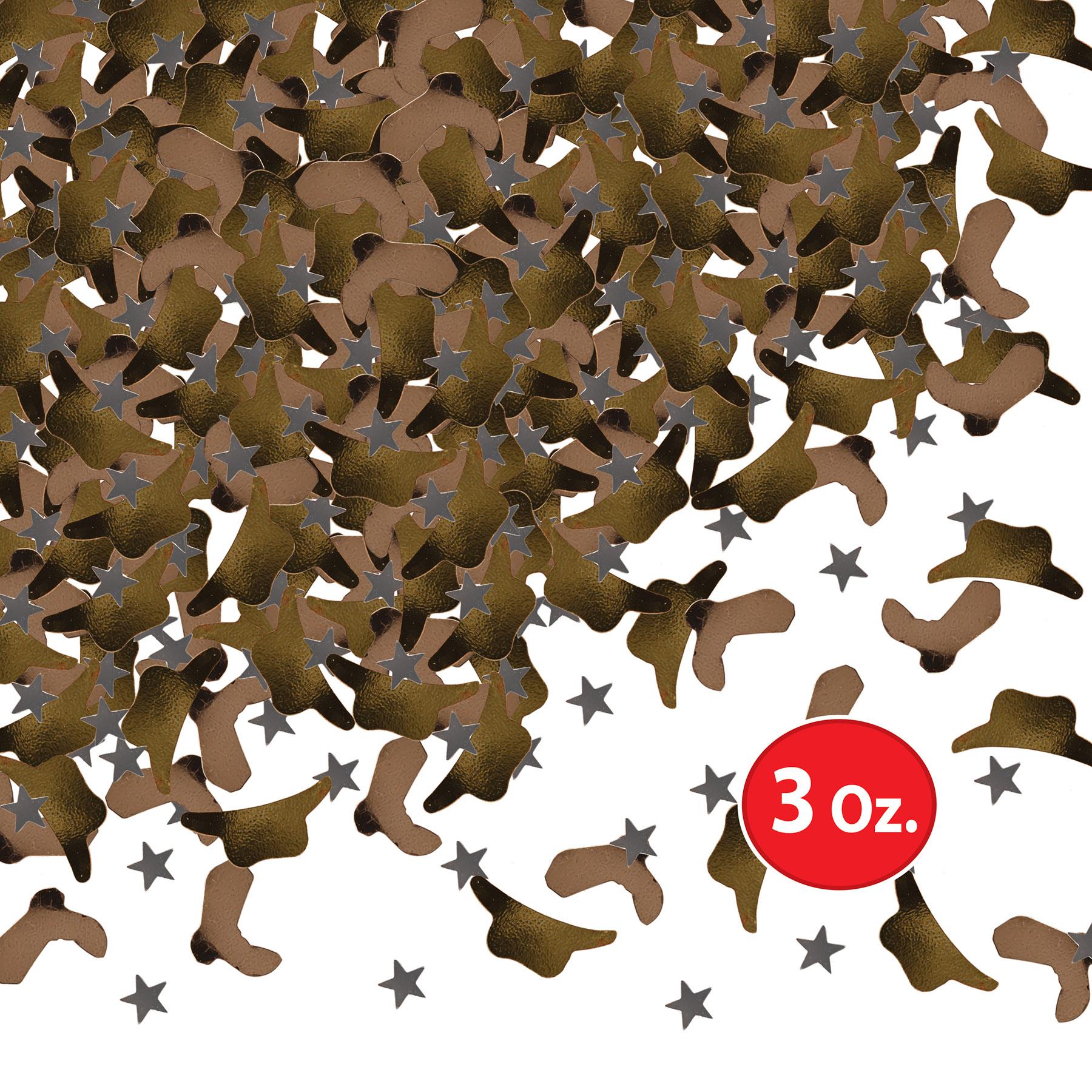 12 Pack Beistle Western Confetti Decorations - Copper, Gold, Silver (1 Oz per Pack) for Cowboy Parties, Wild West Events & Western Theme Celebrations