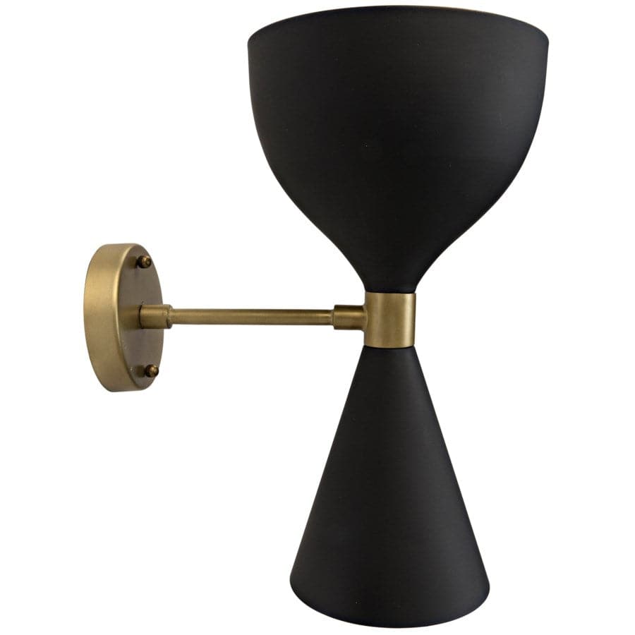 Modern Aegeon Black Metal Wall Sconce - Elegant Lighting Fixture for Bedroom, Living Room & Hallway Decor