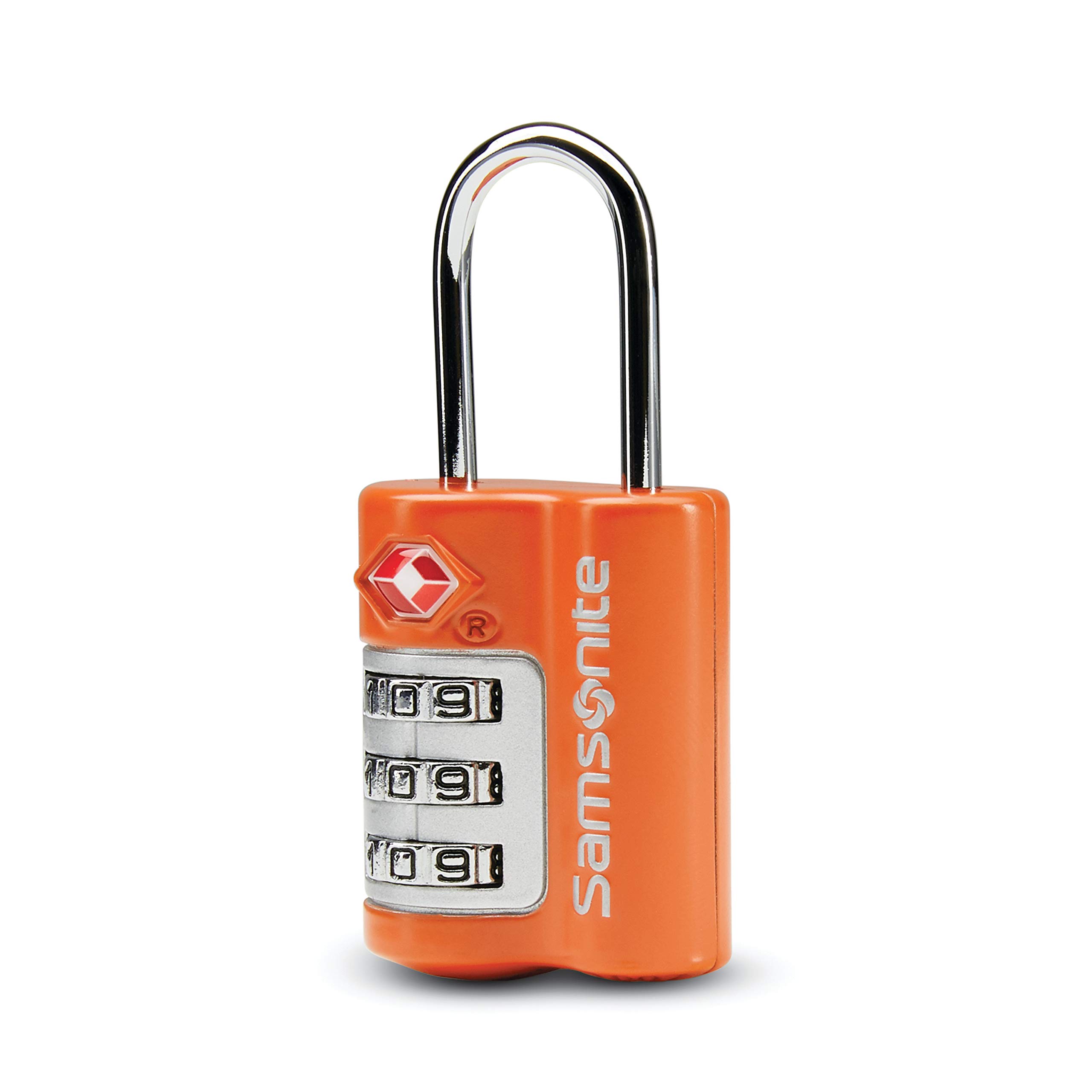 Samsonite Travel Sentry 3-Dial TSA Approved Luggage Lock - Secure Orange Tiger Combination Lock for Suitcases, Backpacks & Travel Bags - Ideal for Airports, Hotels & Business Trips