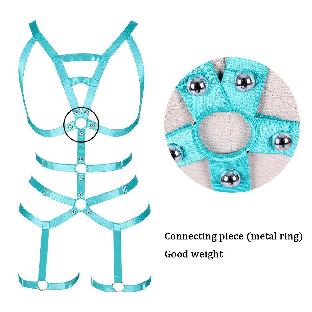 Sexy Women's Full Body Harness Garter Belt Stockings Set - Adjustable Elastic Suspender Lingerie for Bridal, Boudoir & Role Play