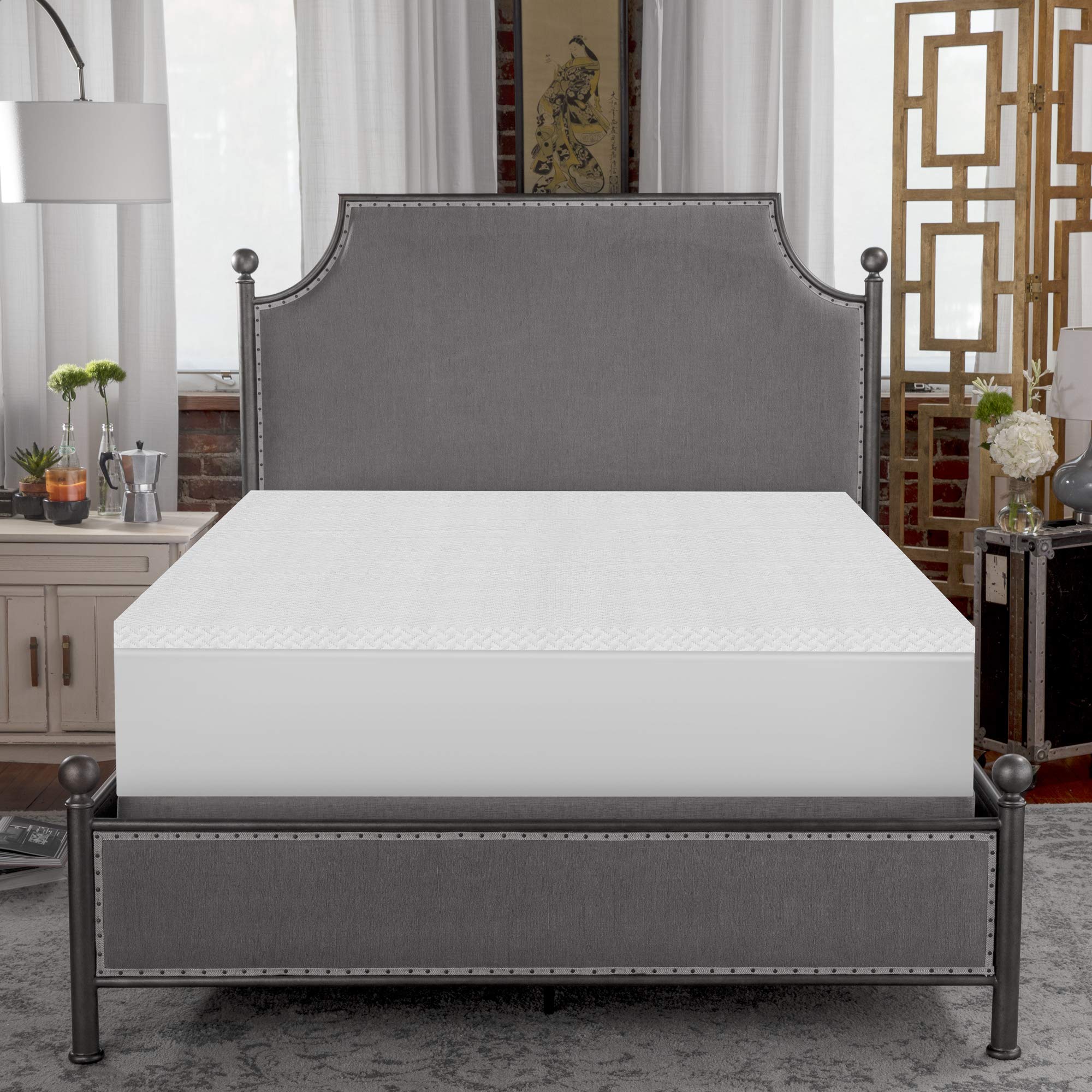 SensorPEDIC 1.5-Inch Cooling Memory Foam Mattress Topper - California King Size, Breathable & Pressure Relieving for Back Pain Relief - Perfect for Hot Sleepers & Enhanced Comfort in Master Bedrooms