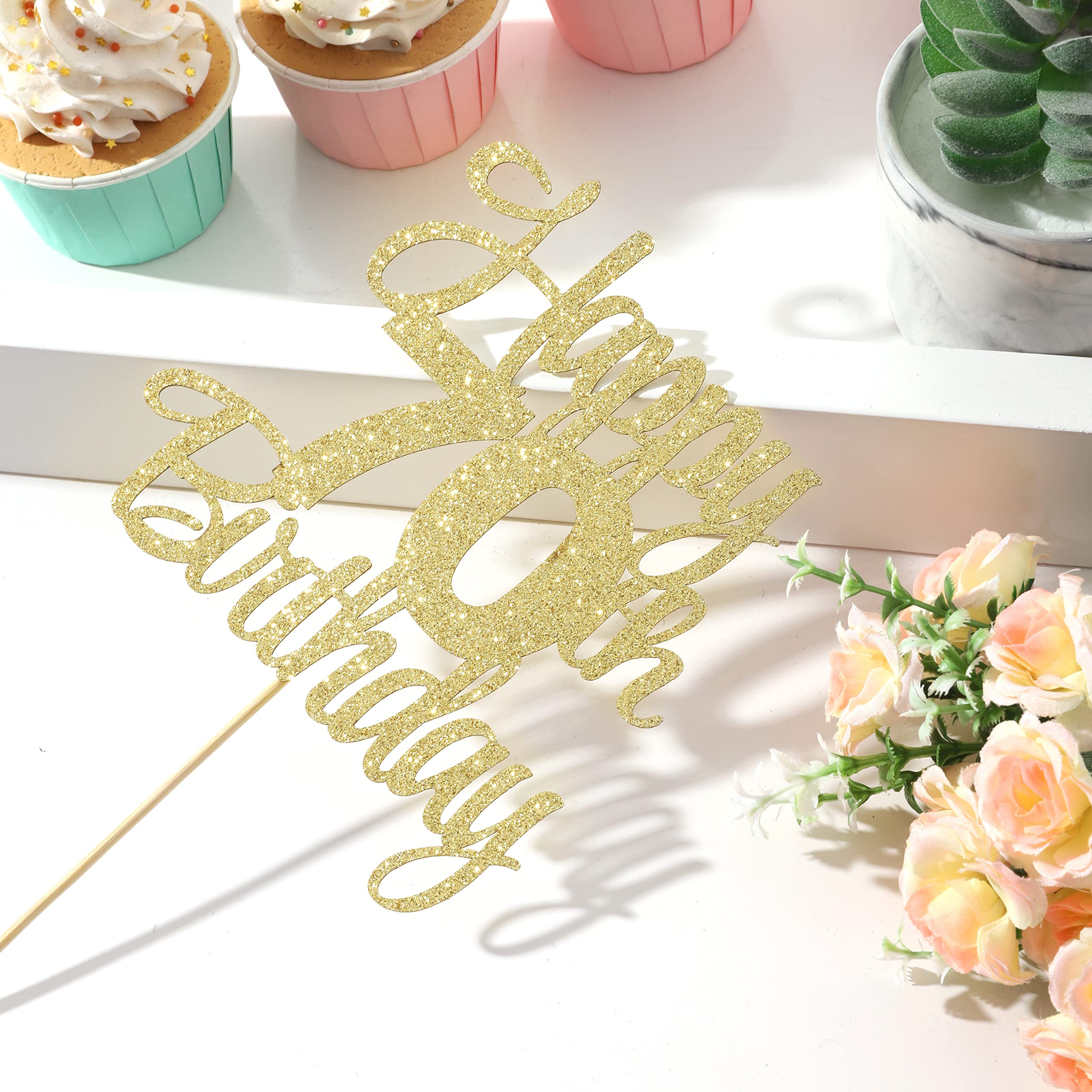 70th Birthday Cake Topper Gold - Elegant 70th Anniversary Cake Decorations for Women & Men | Perfect for Milestone Birthday Parties, Retirement Celebrations & Golden Anniversary Events