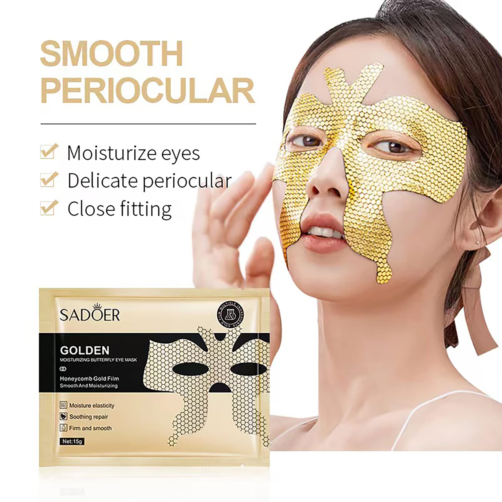 Hyaluronic Acid Eye Mask for Puffy Eyes & Dark Circles - Anti-Aging Skincare Treatment for Women - Perfect for Nighttime Use & Travel