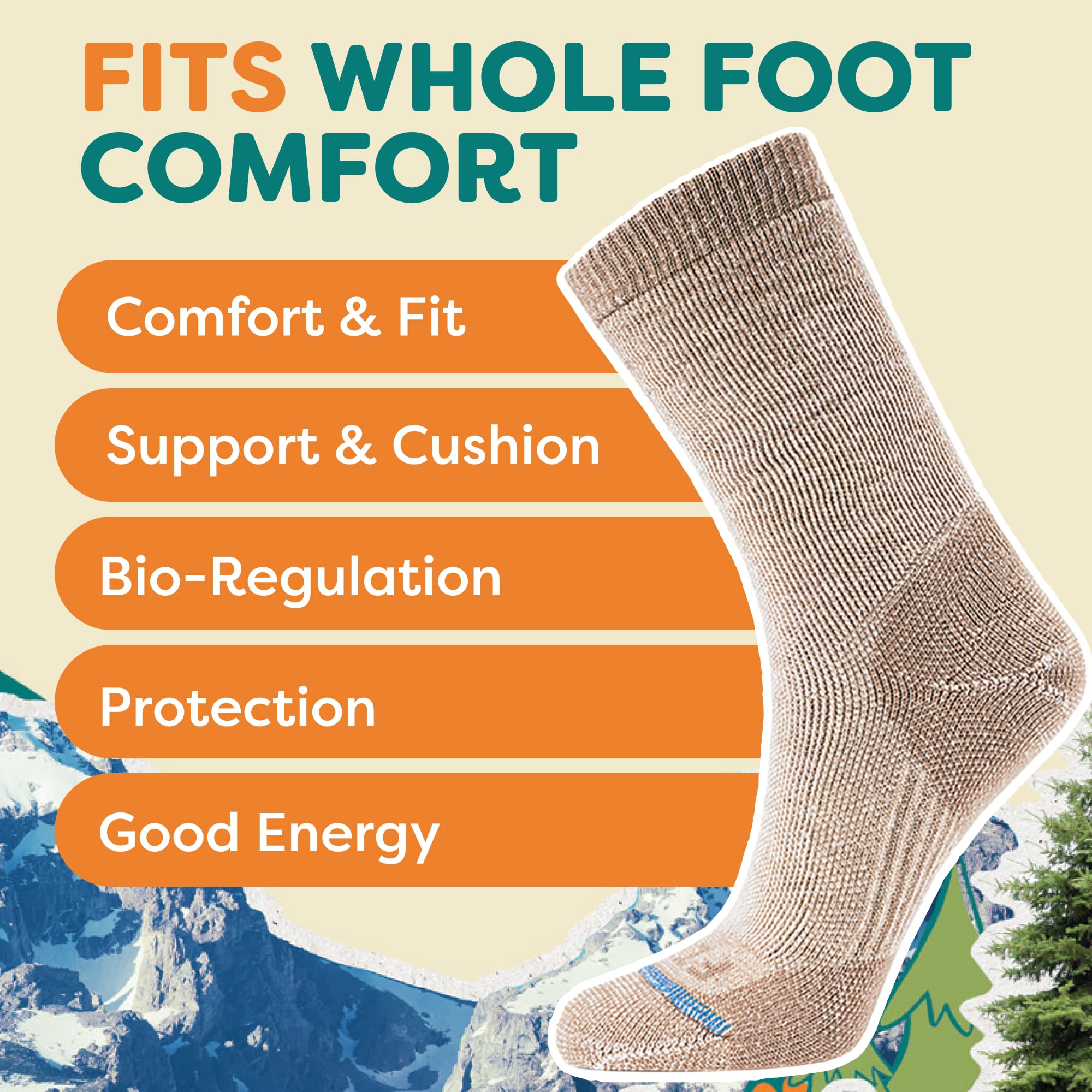 FITS Medium Rugged Crew Socks for Men & Women - Merino Wool, Breathable & Odor-Resistant - Durable All-Day Comfort Socks for Hiking, Work & Outdoor Activities
