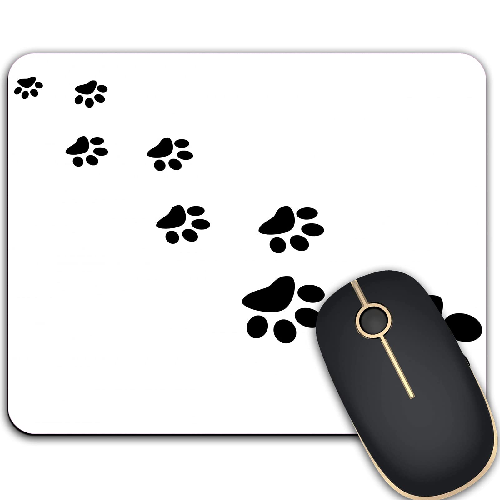 Cute Dog Paw Print Gaming Mouse Pad - Non-Slip Rubber Mouse Mat for Laptop, PC & Office Use - Perfect for Gaming, Work & Home Office Setup
