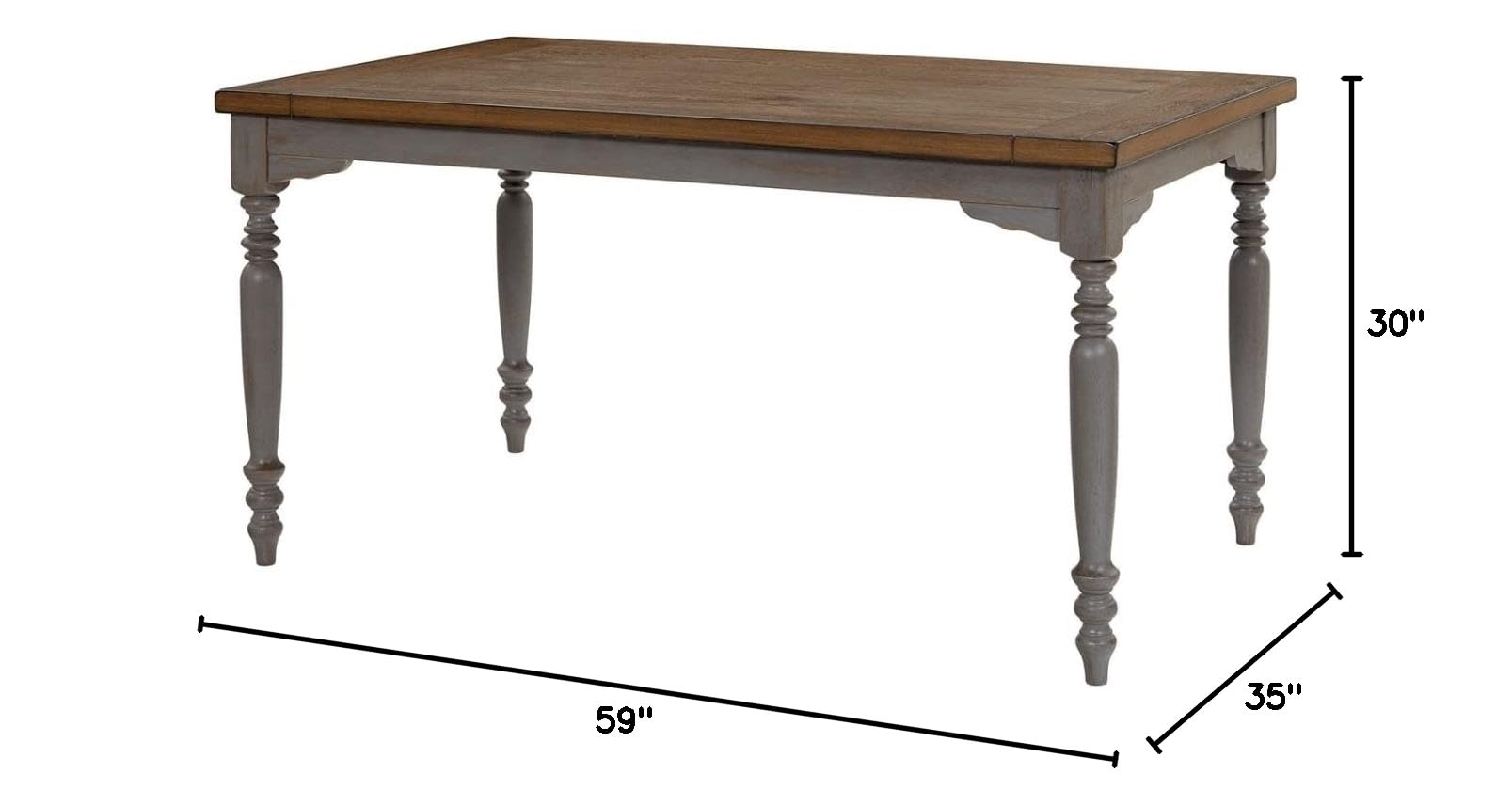 Progressive Midori Oak Brushed Gray Dining Table - Modern Kitchen & Dining Room Furniture for Family Gatherings & Entertaining