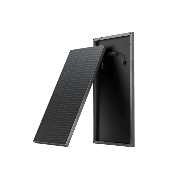 2 x EcoFlow 100W Rigid Solar Panels with Mounting Feet - Portable Solar Charging Kit for RV, Boat, Camping & Off-Grid Power Supply