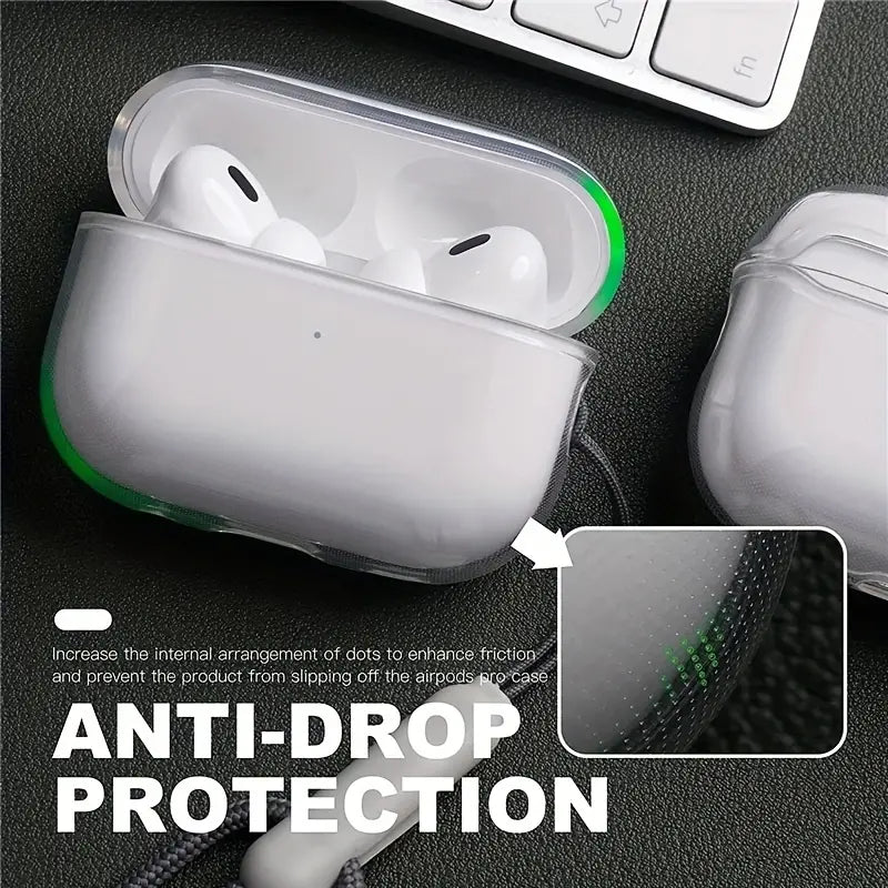 Premium Clear MagSafe Case for AirPods Pro 2nd Generation with Adjustable Lanyard - Protective Slim Fit Cover for Gym, Travel & Everyday Use