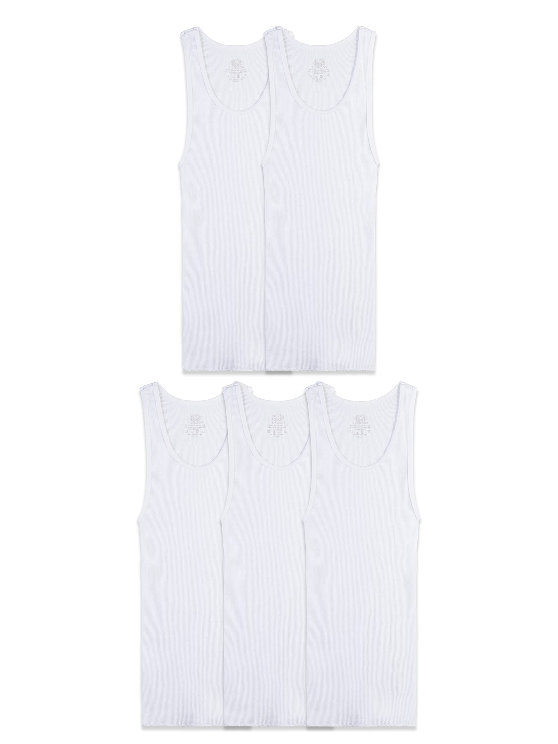 Fruit of the Loom Boys' Cotton Tank Top Undershirt Multipack - Breathable Summer Undershirts for Kids, Soft Comfortable Sleeveless Shirts for School, Sports & Daily Wear