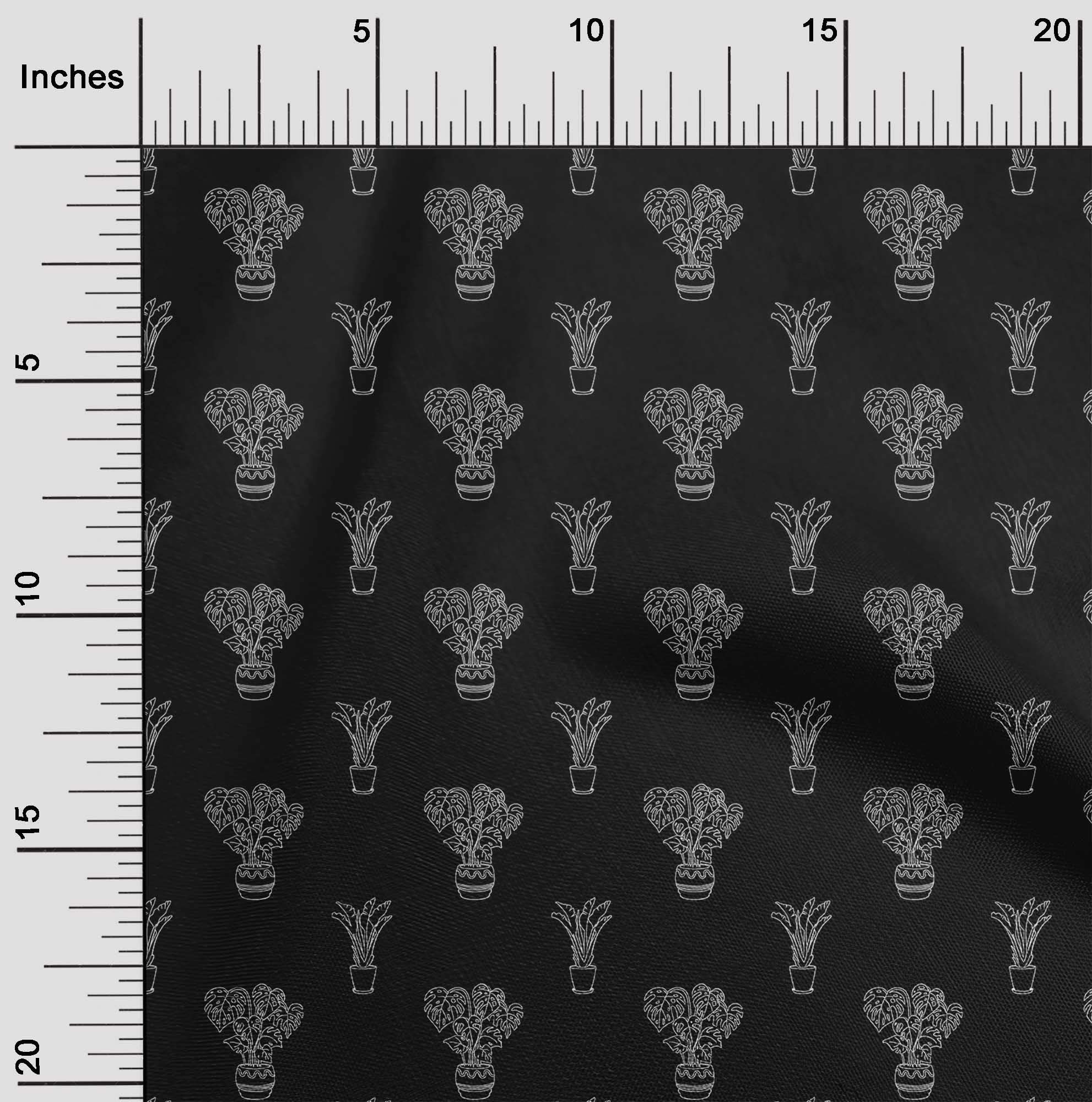 Premium Cotton Silk Black Fabric for House Plants, DIY Craft Projects, Home Decor - 42 Inch Wide Printed by The Yard | Perfect for Sewing, Upholstery, and Creative Decorations