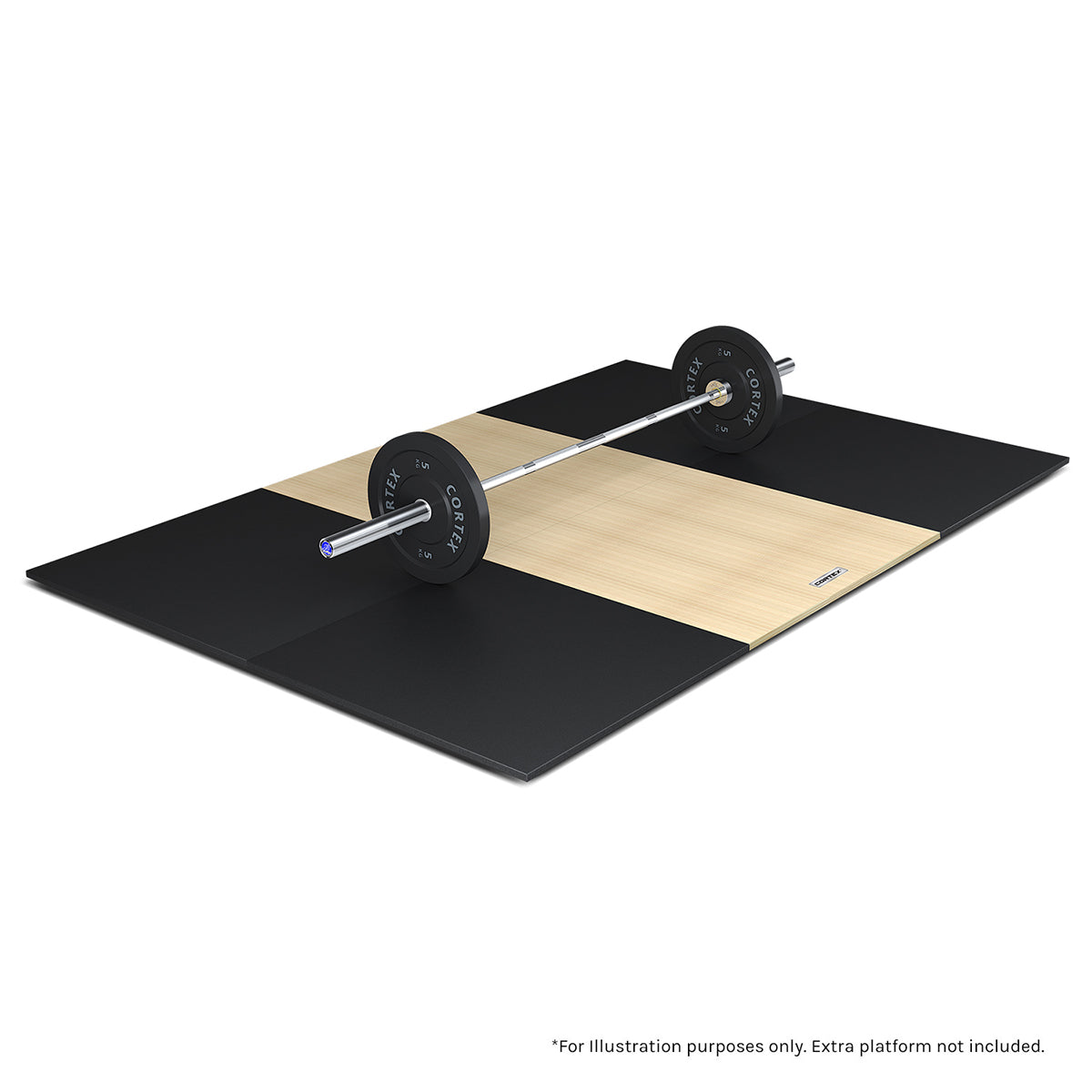 CORTEX 50mm Weightlifting Platform V2 with Dual Density Mats - Natural (3m x 1m) | Home Gym Equipment for CrossFit, Powerlifting & Strength Training