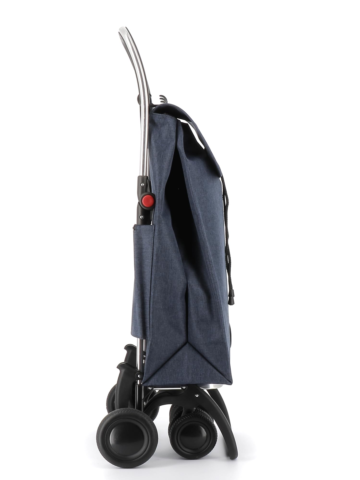 ROLSER I-Max Tweed 4 Wheel Foldable Shopping Cart with 2 Swivel Wheels - Lightweight Collapsible Grocery Trolley for Seniors & Shopping - Perfect for Grocery Stores, Markets, and Travel (Marine Blue)