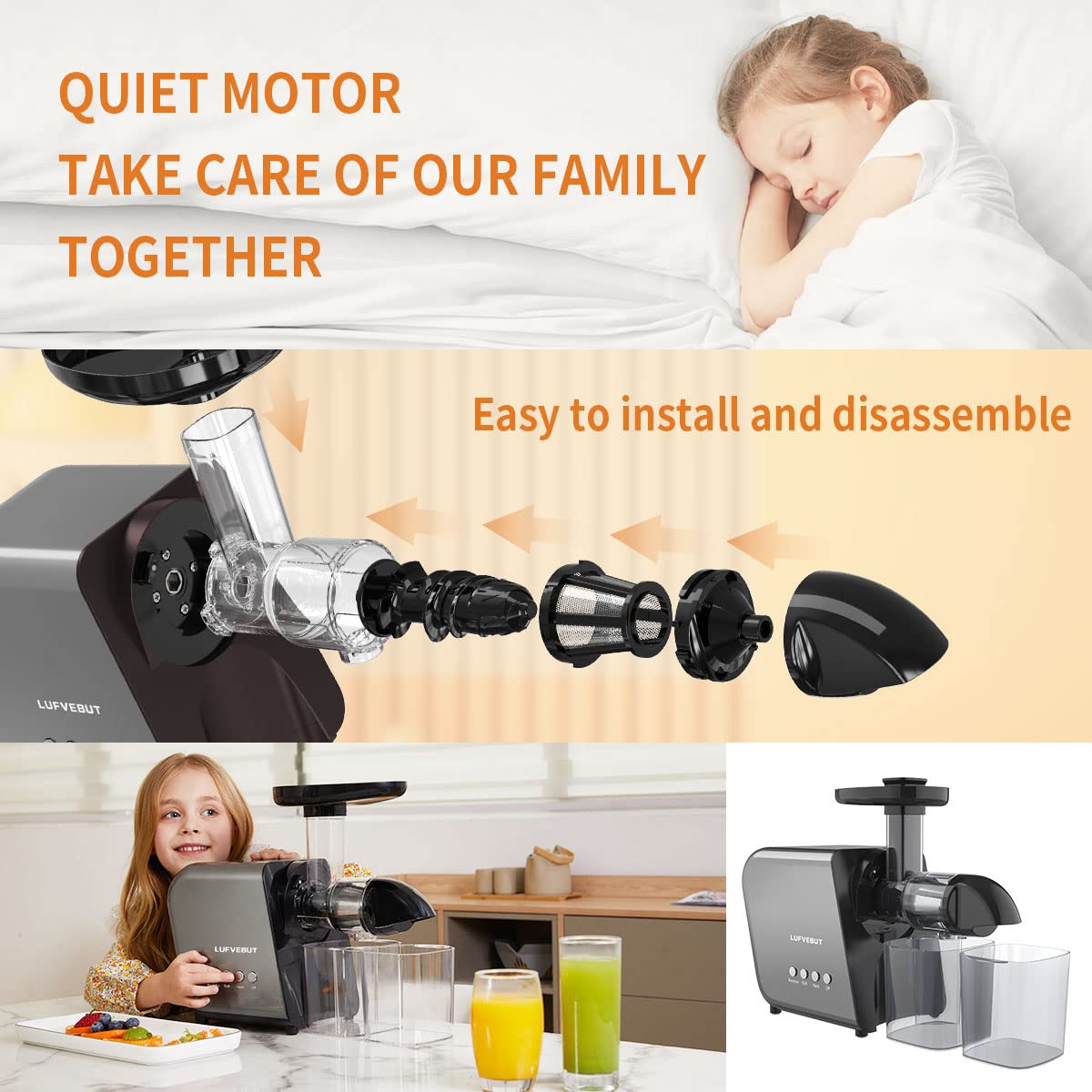 Premium Slow Juicer Machine - Cold Press Masticating Juicer for Fruits & Vegetables | Extracts Celery, Wheatgrass, Leafy Greens, Carrot, Ginger & Beet | BPA-Free, Easy Clean with Reverse Function & Dishwasher Safe | Perfect for Healthy Juicing at Home, Gym Recovery & Detox Routines