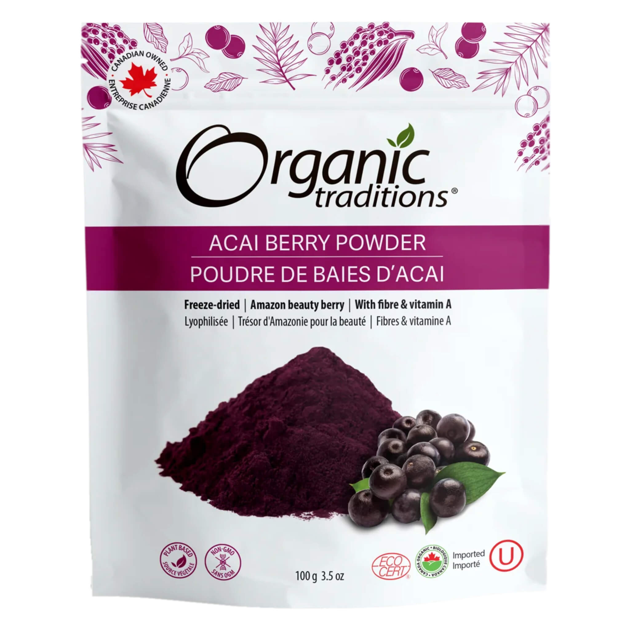 Organic Acai Berry Powder Superfood - Antioxidant Rich Freeze-Dried Supplement for Smoothies, Bowls & Energy Boost | Vegan, Gluten-Free, Non-GMO