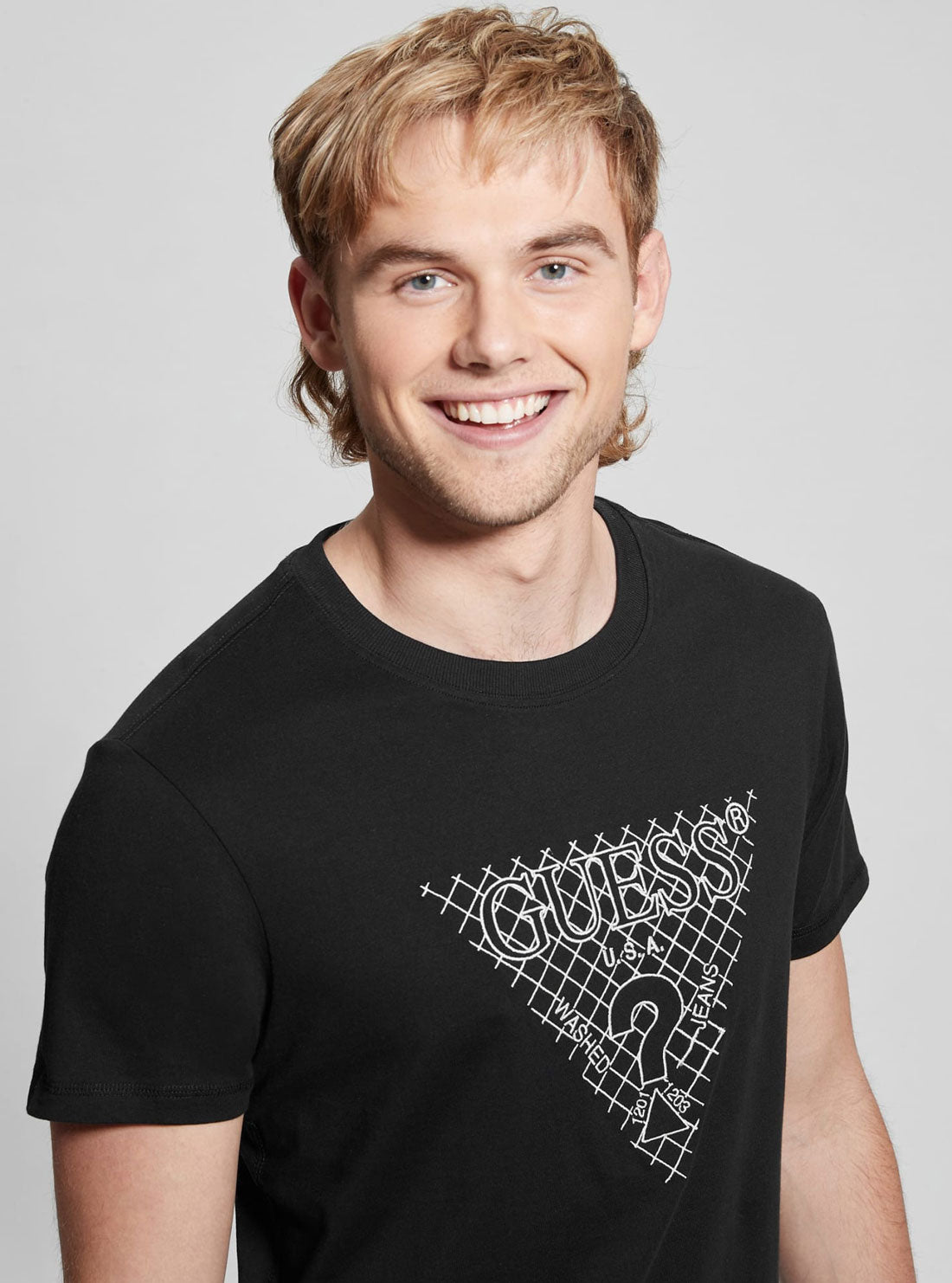 Eco-Friendly Black Triangle Embroidered Cotton T-Shirt for Men & Women - Casual Wear, Street Style, and Everyday Outfits