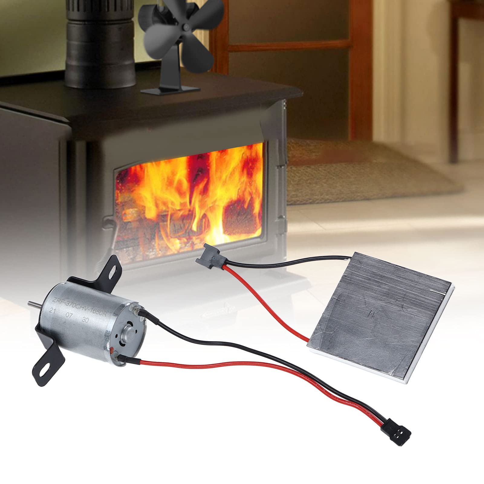 Universal Wood Stove Fan - Heat Powered Fireplace Fan with Generator Sheet Motor Set for Home Heating | Eco-Friendly & Quiet Stove Accessory for Cabin, RV & Off-Grid Living