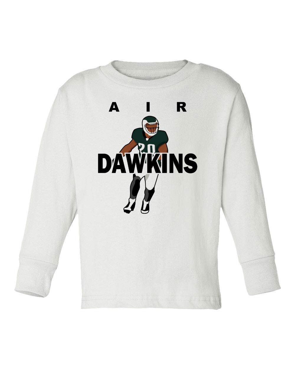 Philadelphia Eagles Dawkins Football Long Sleeve Toddler T-Shirt for Boys & Girls - White 3T - Perfect for Game Day, School & Playdates