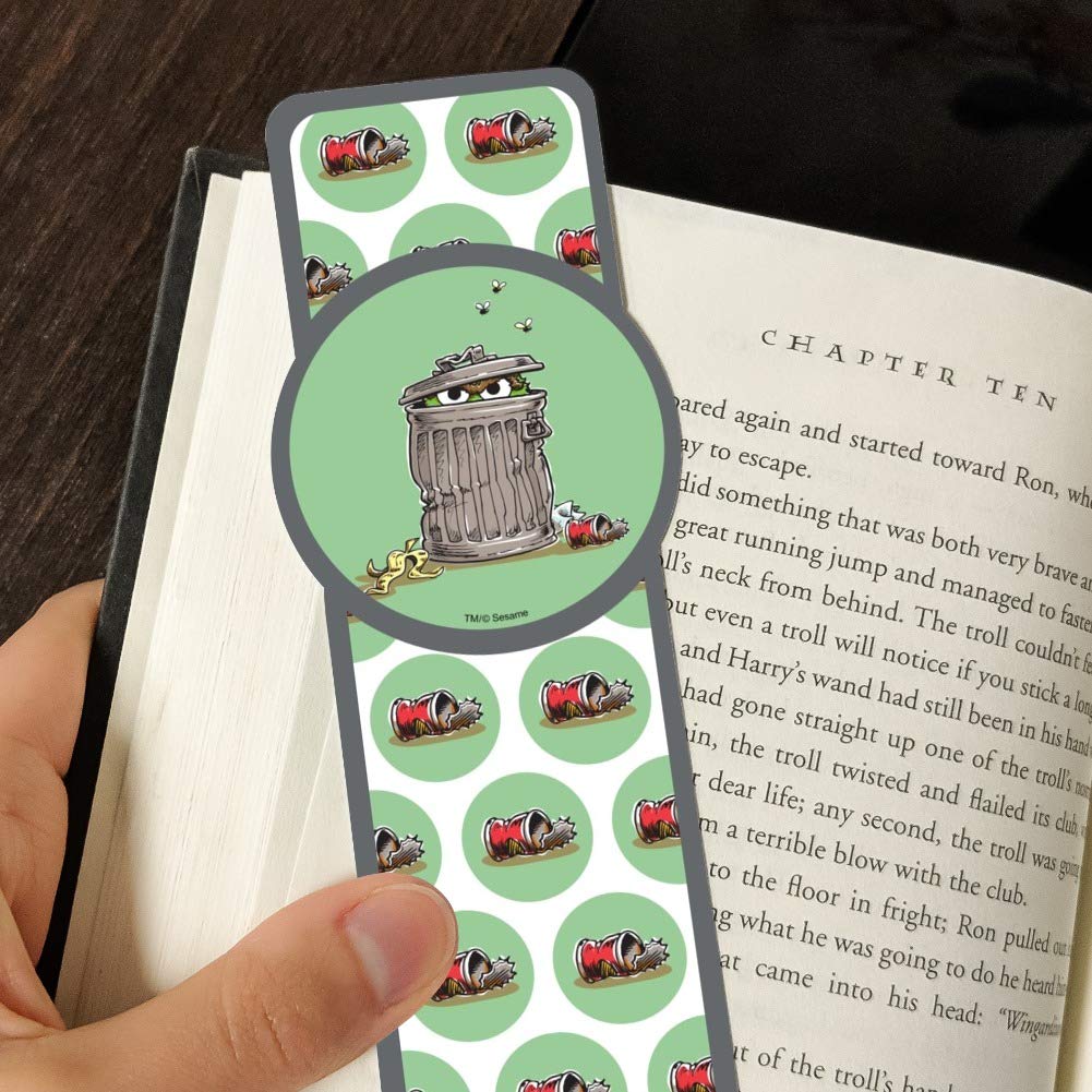 Sesame Street Oscar The Grouch Trash Can Bookmarks - Set of 3 Glossy Laminated Book Markers for Kids, Reading Accessories, Gift for Book Lovers, Classroom Supplies, Teacher Appreciation Gifts