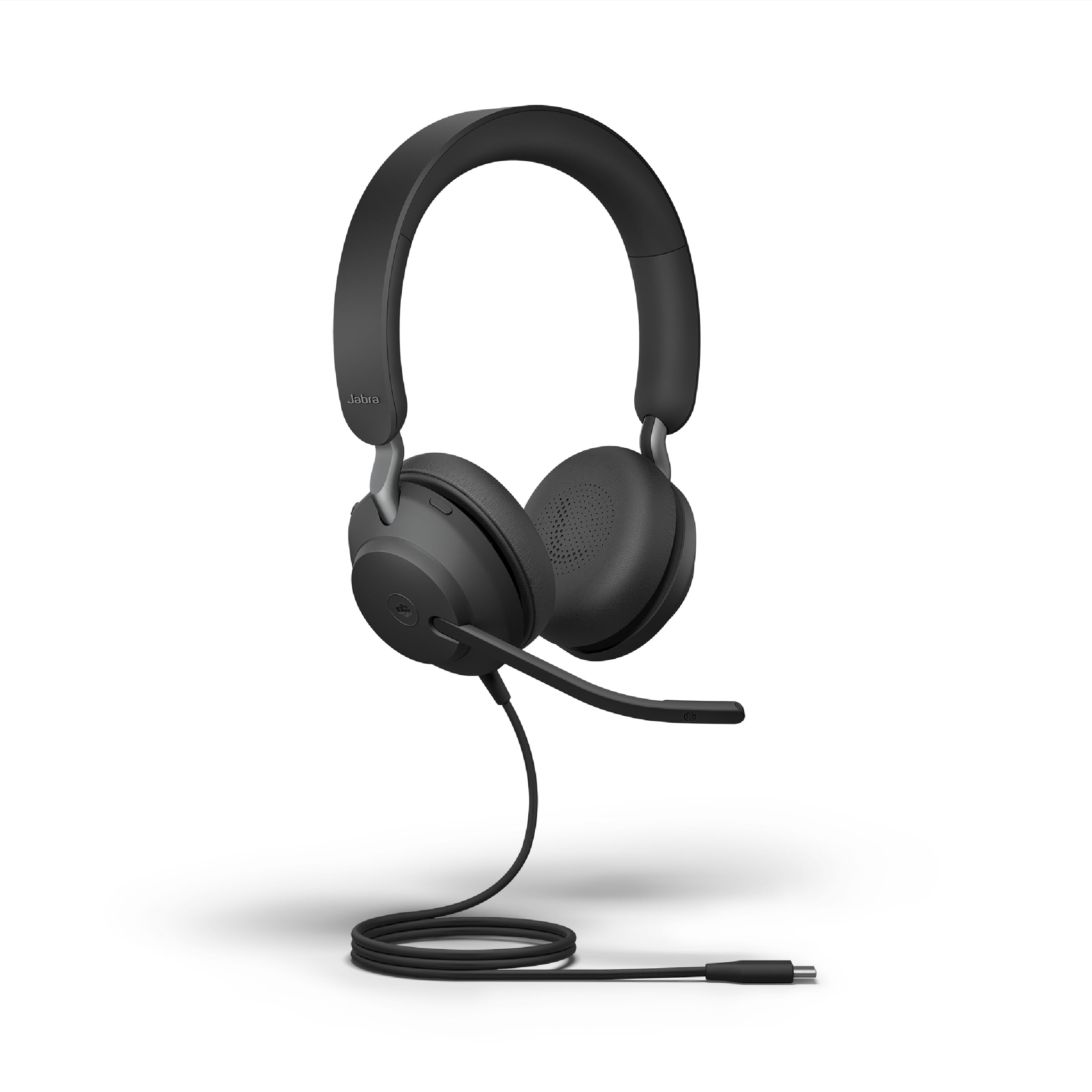 Jabra Evolve2 40 SE Wired Stereo Noise Cancelling Headset with 3-Microphone Call Technology | USB-C Cable | MS Teams Certified | Compatible with All Platforms | Black | Perfect for Remote Work, Online Meetings & Office Use