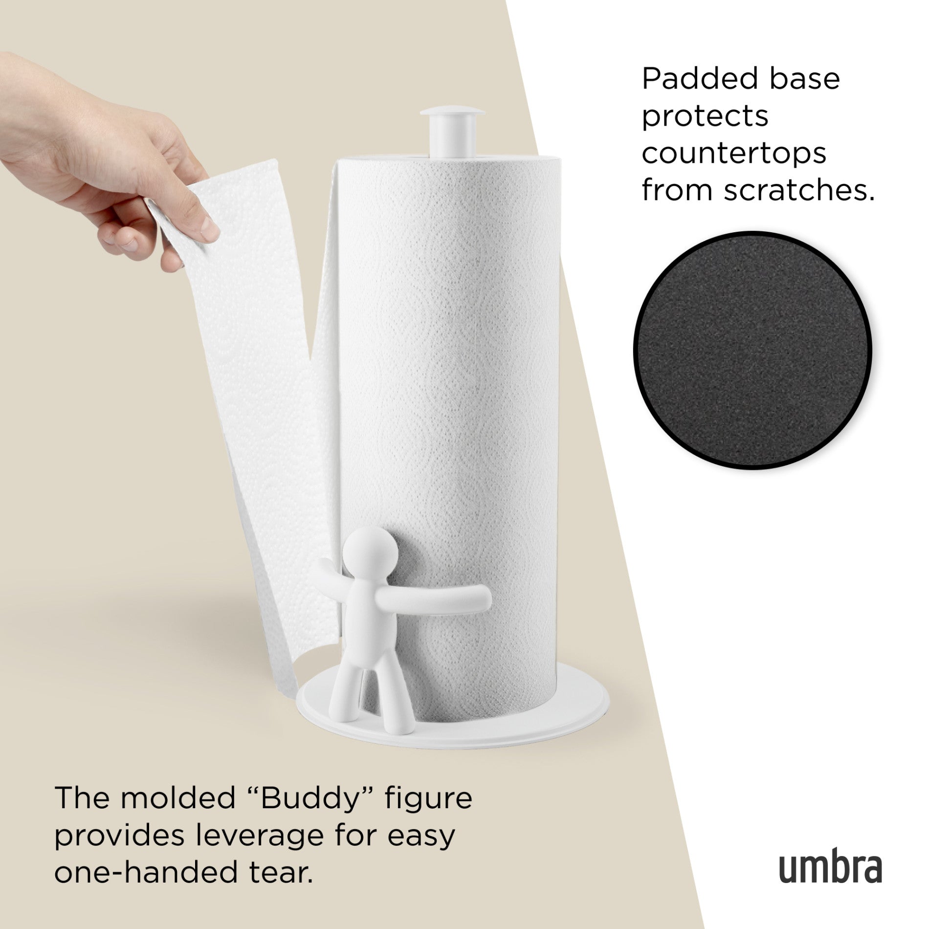 Stainless Steel Buddy Paper Towel Holder - Wall Mount or Under Cabinet - Perfect for Kitchen, Bathroom & Office Organization