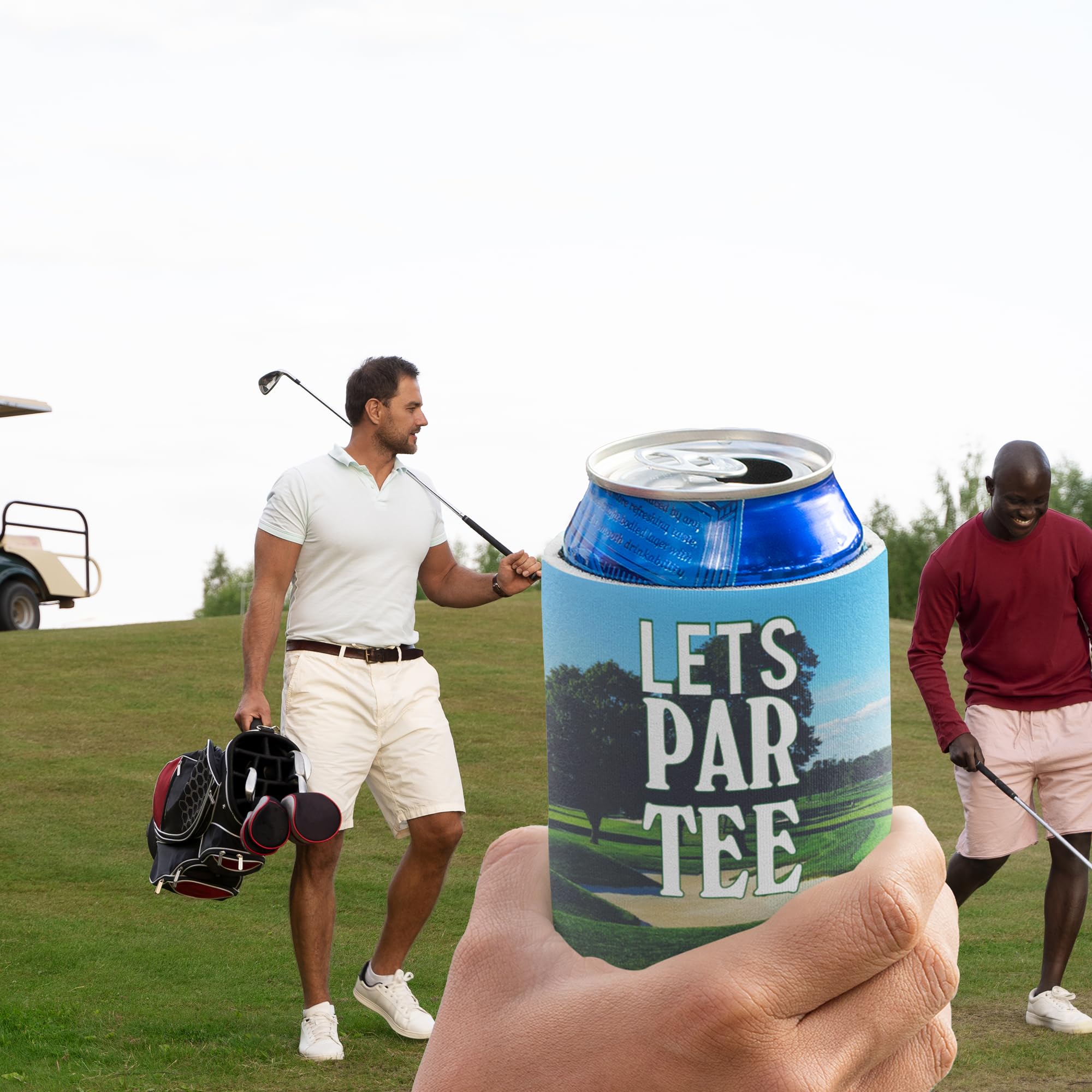 VictoryStore Insulated Can & Beverage Coolers - Custom Golf Tournament Design 'Let's Par Tee' - Set of 48 - Perfect for Golf Outings, Tailgates & Outdoor Parties