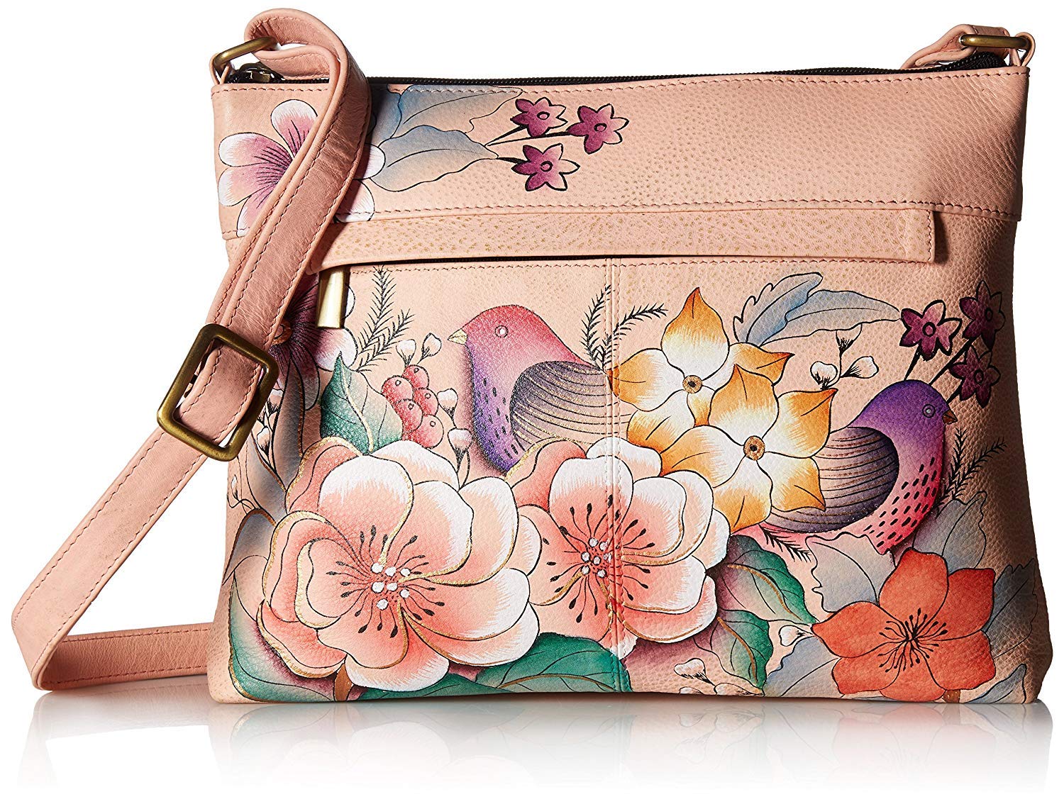 Anuschka Hand Painted Leather Crossbody Bag for Women - Perfect for Travel & Daily Use