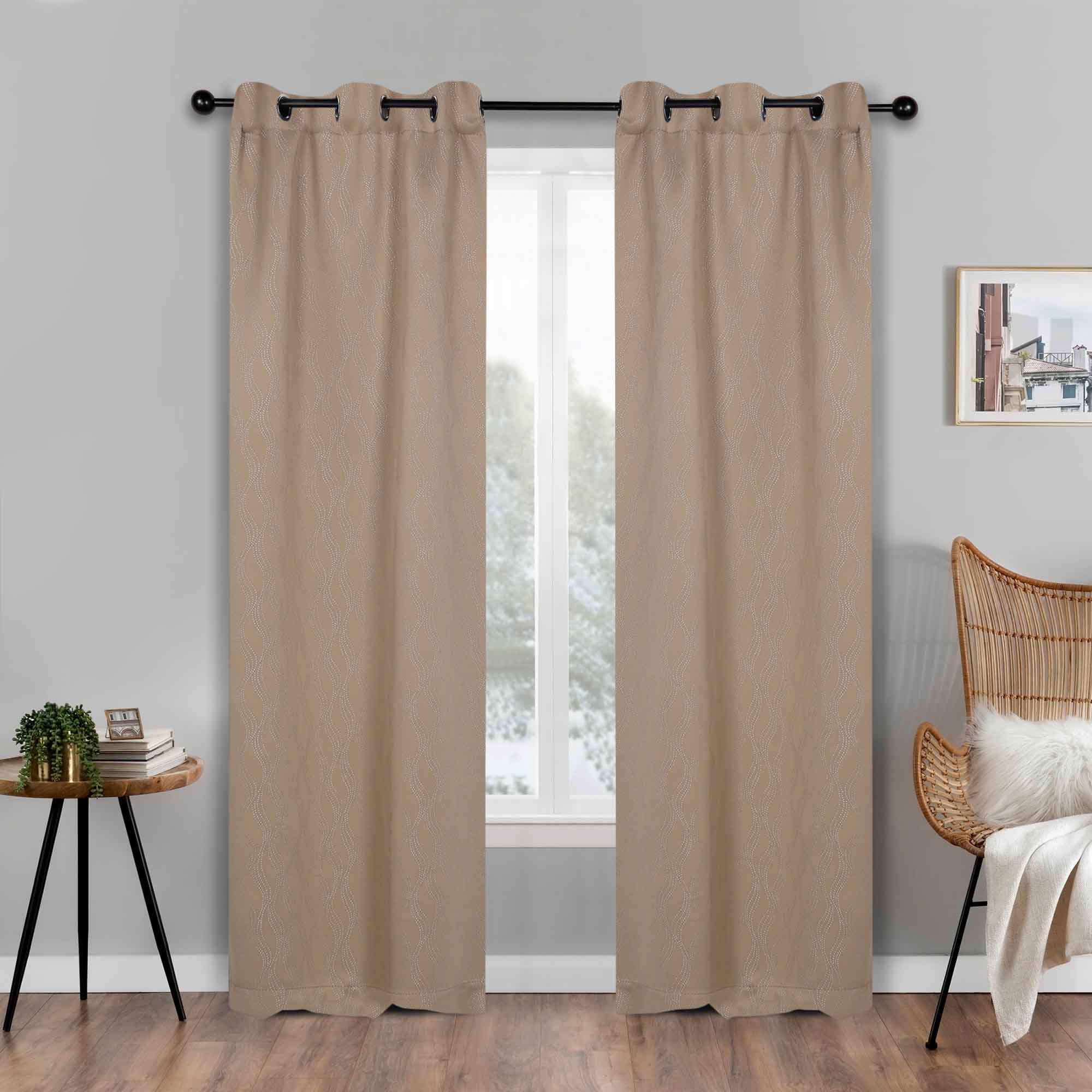 Zuri Textured Washable Blackout Curtains for Bedroom - Thermal Insulated Room Darkening Window Drapes (Set of 2 Panels) - Perfect for Nursery, Home Theater & Light Sleepers