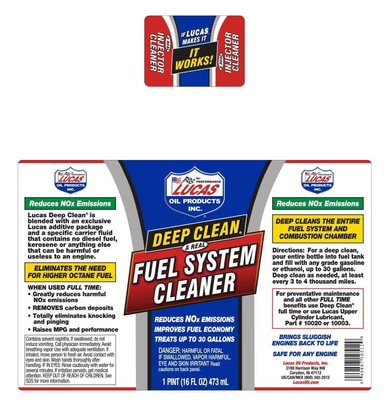 Lucas Oil 10512-12PK Deep Clean Fuel System Cleaner - 16 oz Bottle (12 Pack Case) | Removes Deposits & Improves Performance | Ideal for Cars, Trucks & Motorcycles