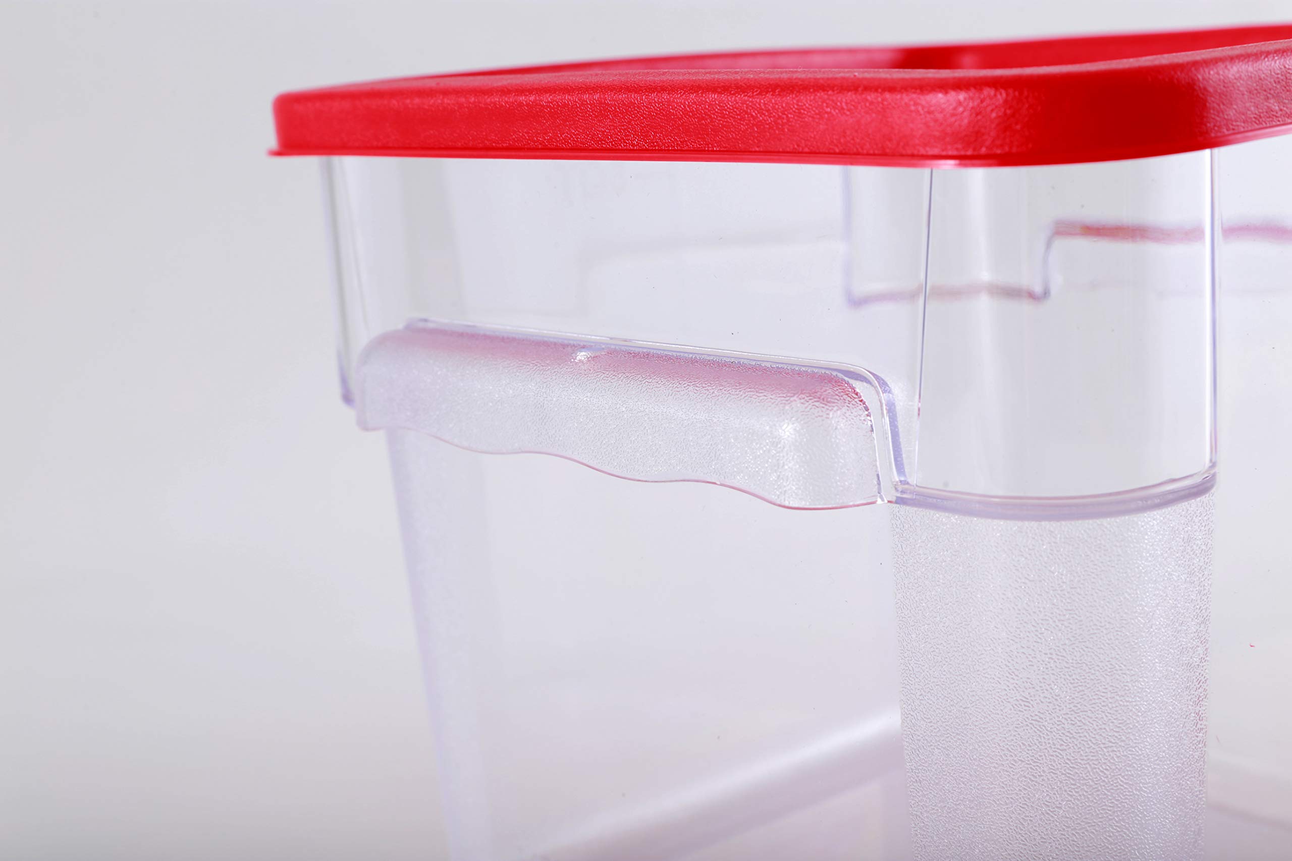 CMI 6 Qt Commercial Grade Square Food Storage Containers with Lids - BPA-Free Polycarbonate, Clear, Stackable - Pack of 5 for Restaurant, Meal Prep & Leftovers Storage