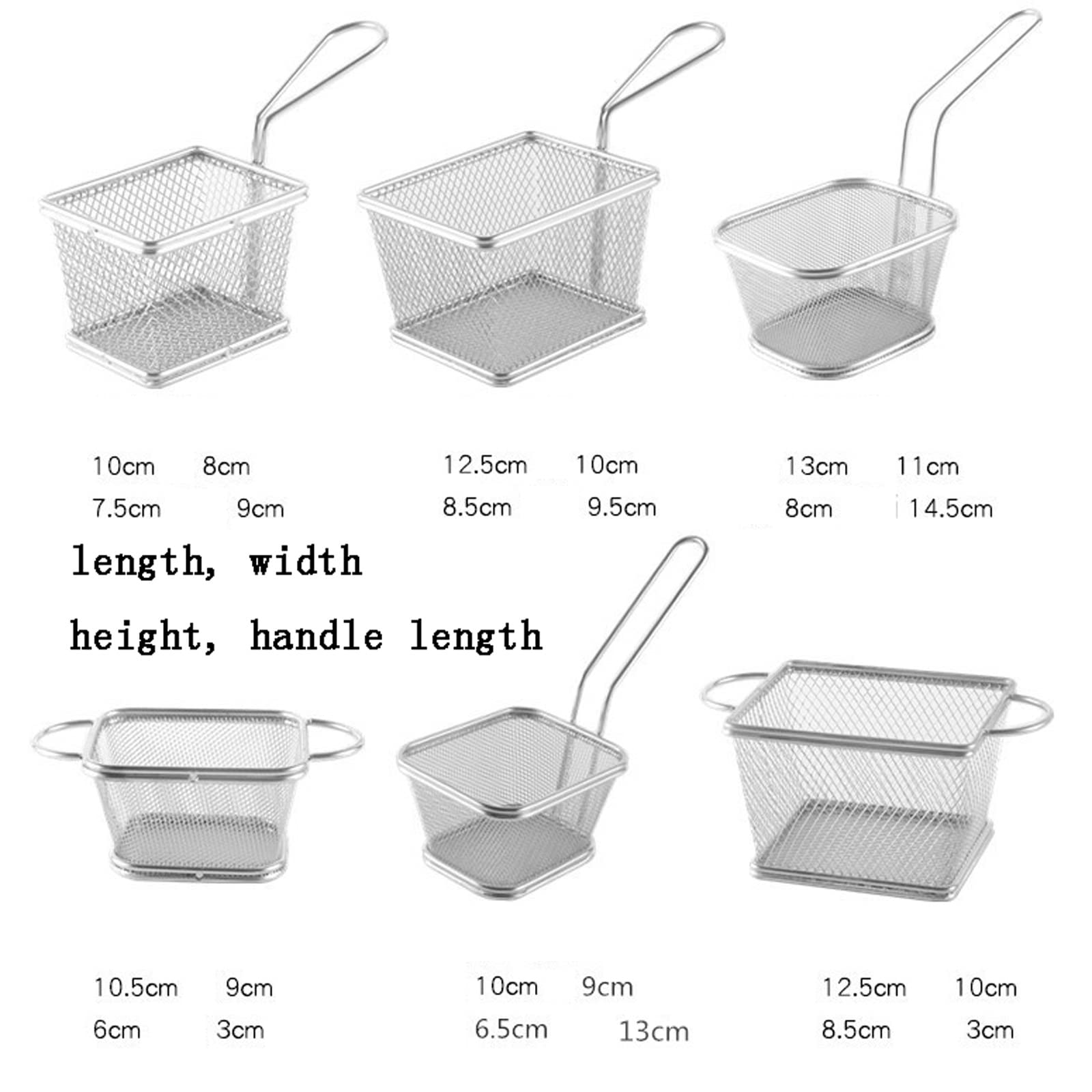 Stainless Steel French Fry Basket - Durable Deep Fryer Basket for French Fries, Onion Rings & Snacks - Restaurant & Home Kitchen Cooking Tool - Perfect for Frying, Draining & Serving (Color Options)