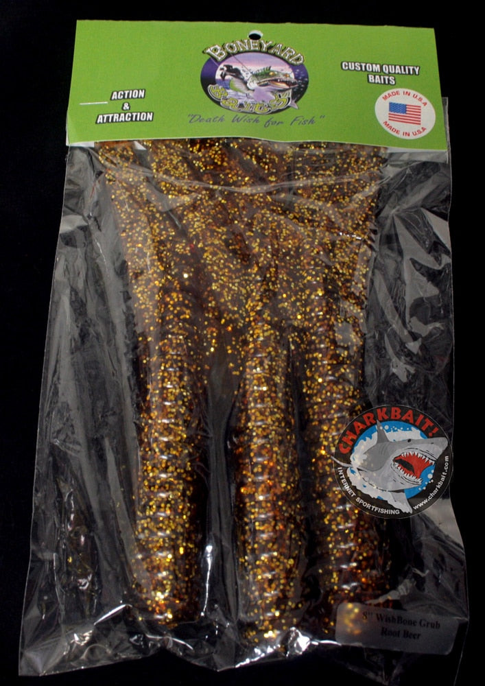 Boneyard Wish Bone 8 Twin Tail Grubs 3pk - Soft Plastic Fishing Lures for Bass, Trout & Walleye - Perfect for Freshwater & Saltwater Fishing