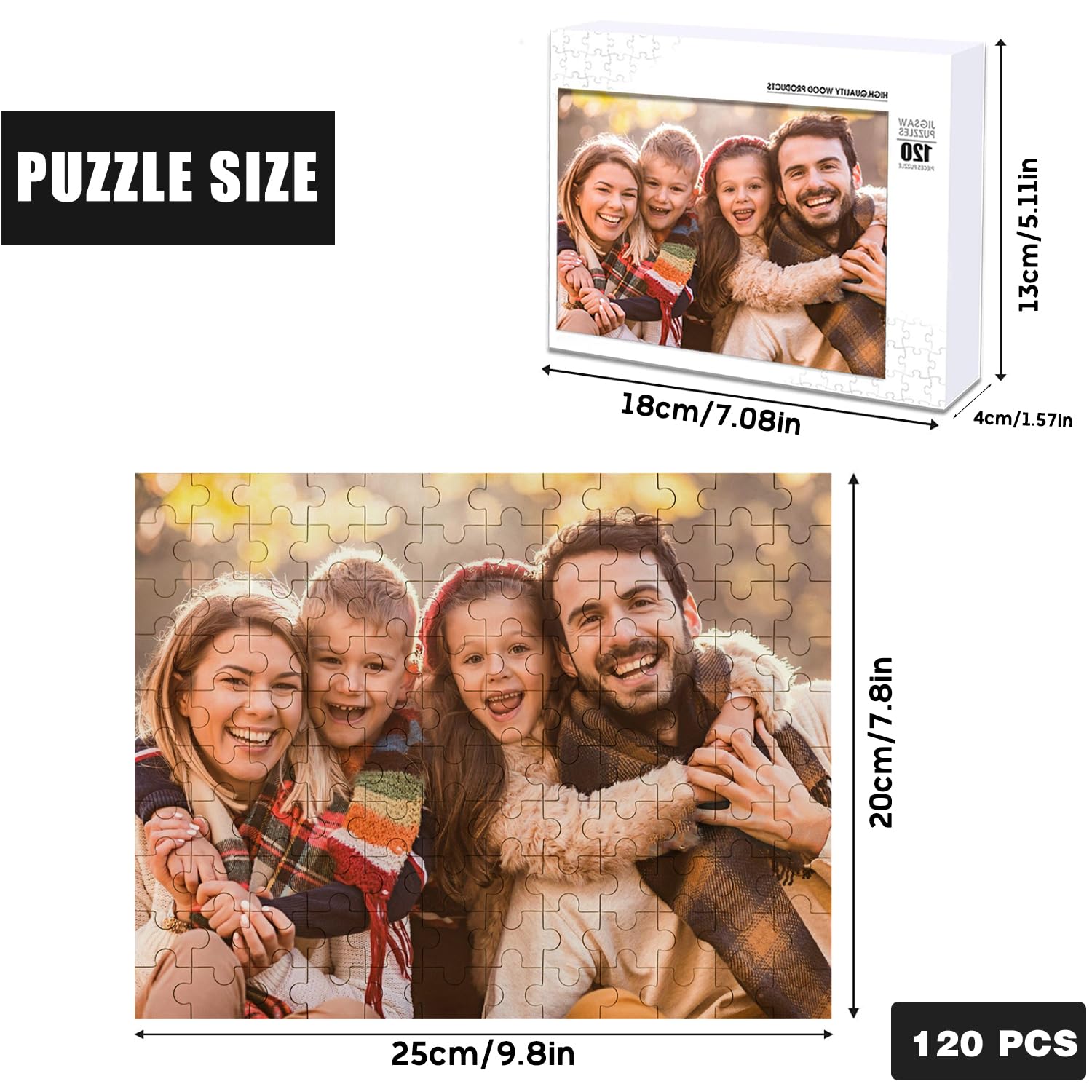 Custom Photo Puzzle - Personalized 120/200/300/500/1000 Piece Jigsaw Puzzle | Unique Gift for Family, Wedding, Graduation & Pet Lovers | Perfect for Home Decor, Memory Keeping & Special Occasions