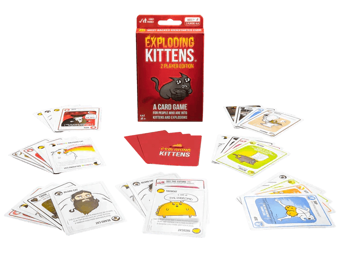 Exploding Kittens 2 Player Card Game - Fun & Strategic Party Game for Couples, Friends & Family - Perfect for Game Nights, Travel & Gifts