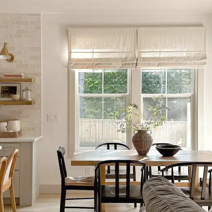 Smart Cordless Motorized Roman Shades - Remote Control Window Blinds for Home & Office - Perfect for Living Room, Bedroom, and Kitchen