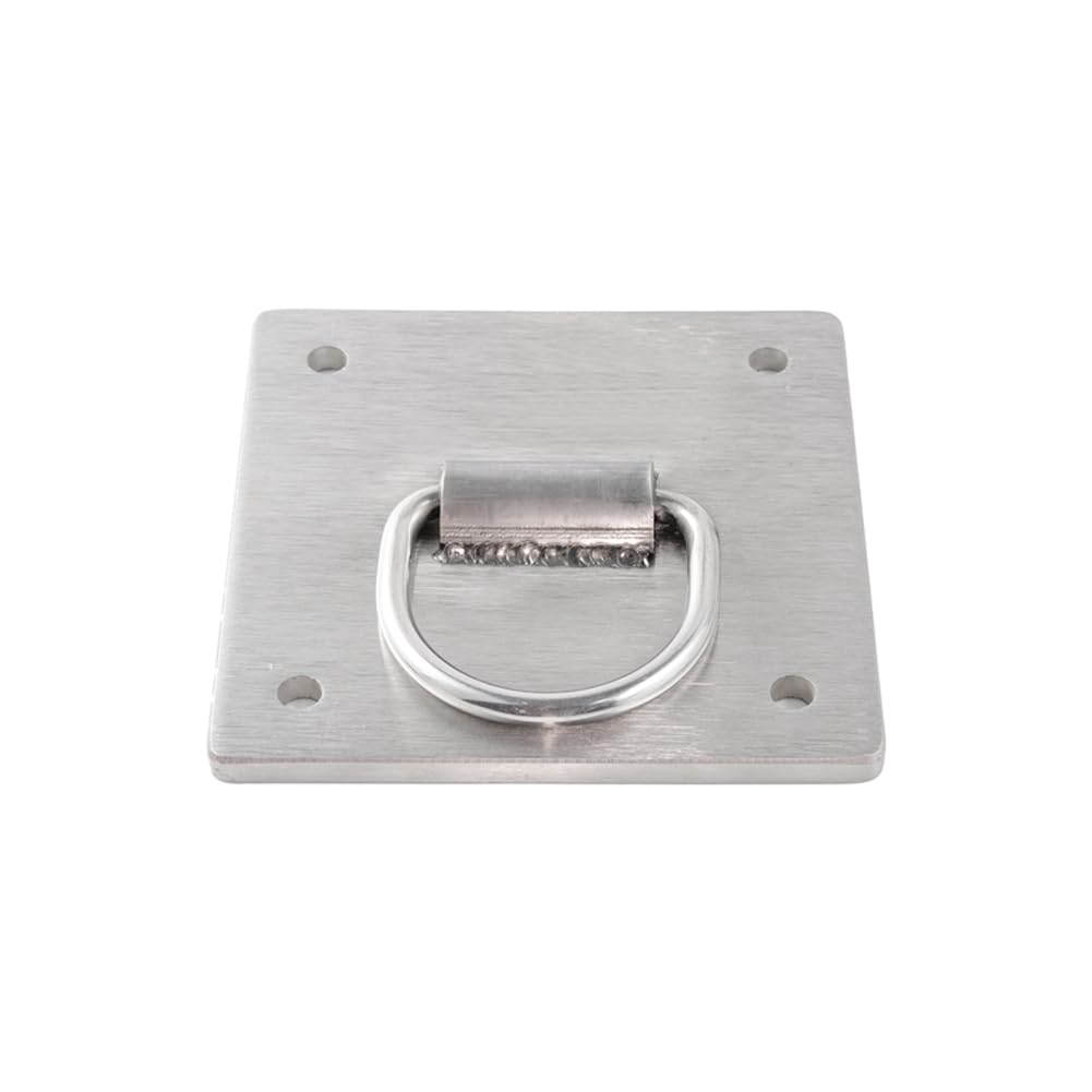 304 Stainless Steel Roof Anchor - Heavy Duty D-Ring Anchorage Plate for Wood, Metal & Concrete Roofs | 8mm Thick Wall Mount Safety Hook | Perfect for Construction, Roofing & Fall Protection Work