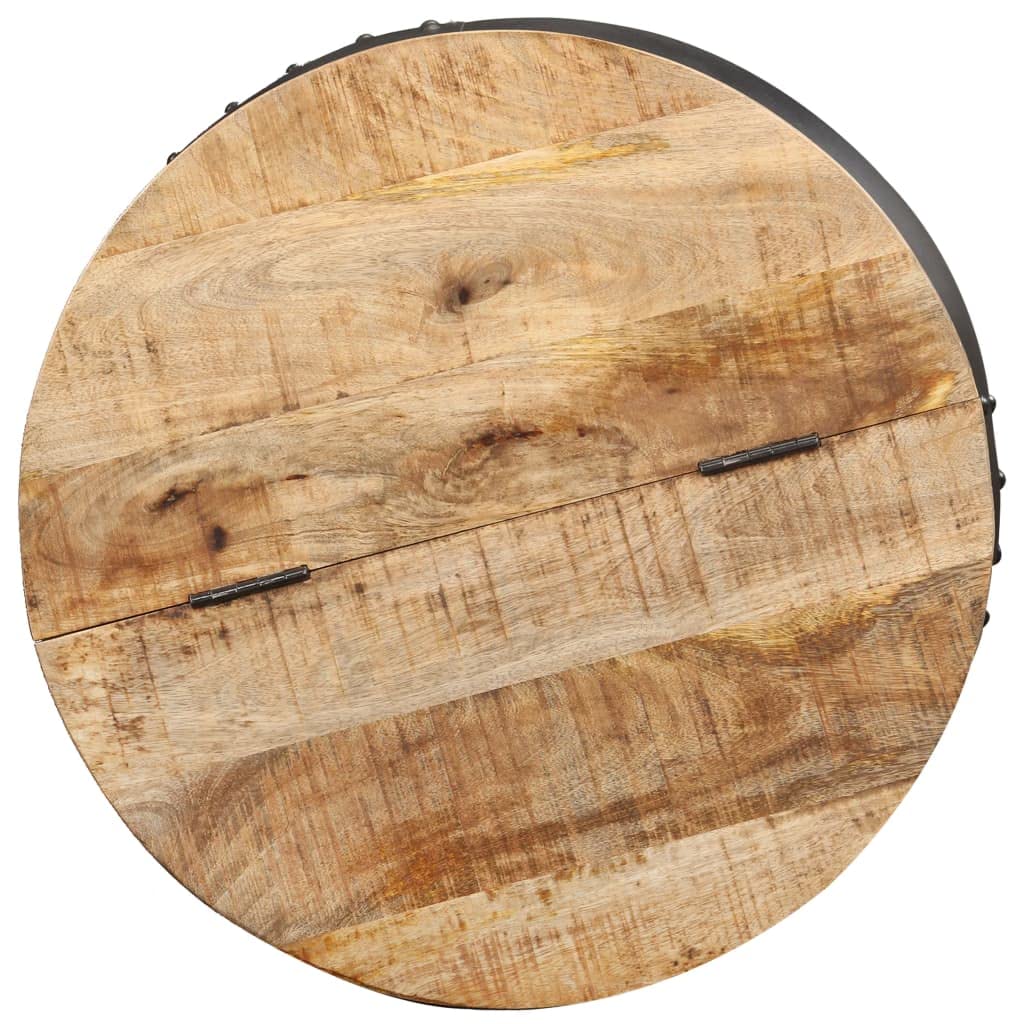 CHARMMA 20.9 Inch Round Coffee Table - Solid Mango Wood, Modern Living Room Furniture for Small Spaces - Perfect for Apartments, Dorms & Cozy Home Decor