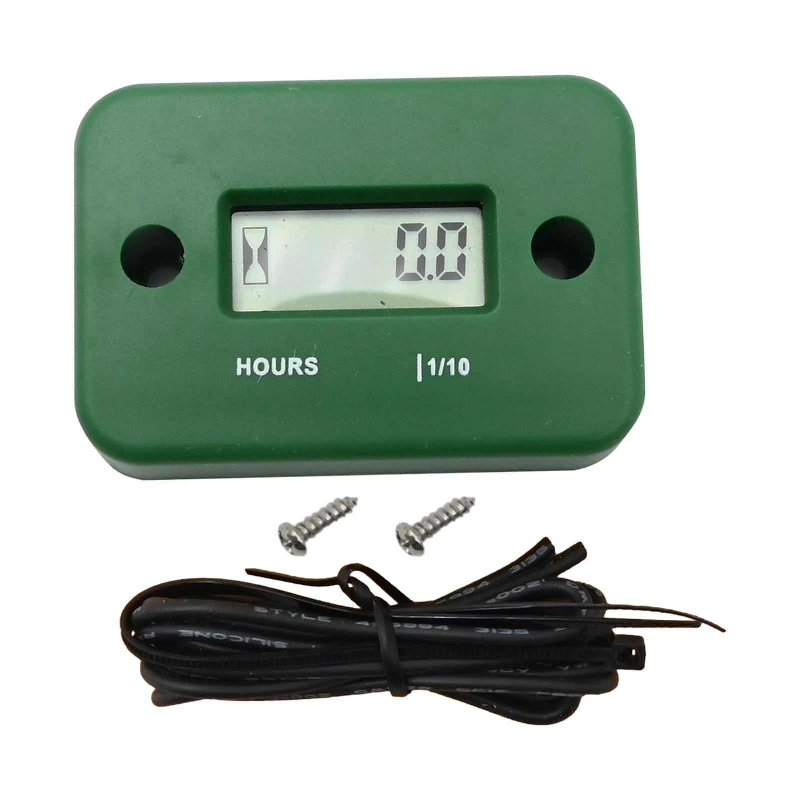 Waterproof Inductive Hour Meter for Dirtbike, Lawn Mower, Motorcycle, Snowmobile, ATV, Boat & Generator - 99999 HRS Green | Track Engine Usage for Maintenance & Performance Monitoring